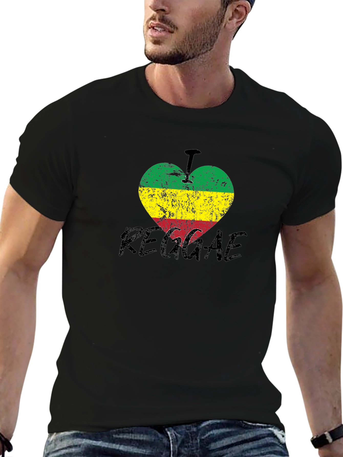 I Love Reggae Heart T-Shirt - Stylish Graphic Tee