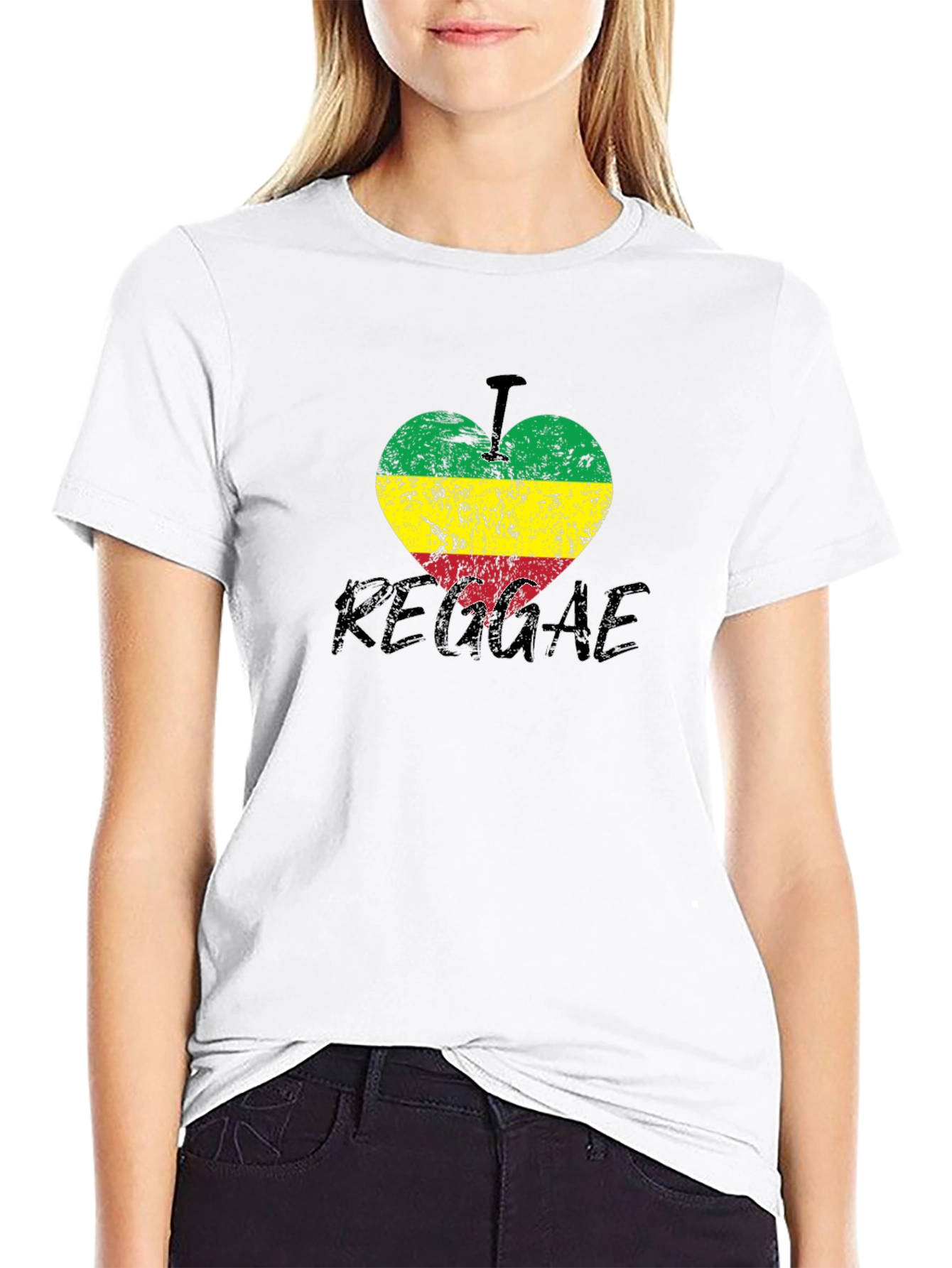 I Love Reggae Heart T-Shirt - Stylish Graphic Tee