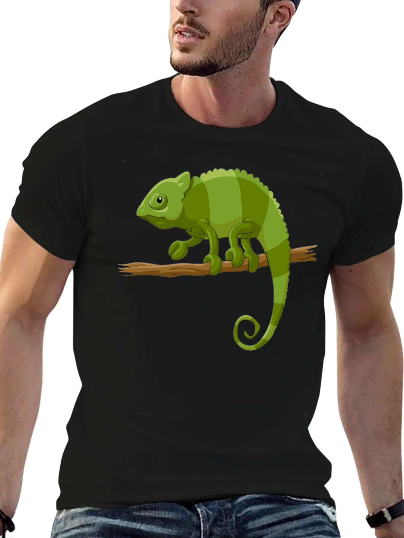 Chameleon Graphic Tee - Cool Animal Print T-Shirt