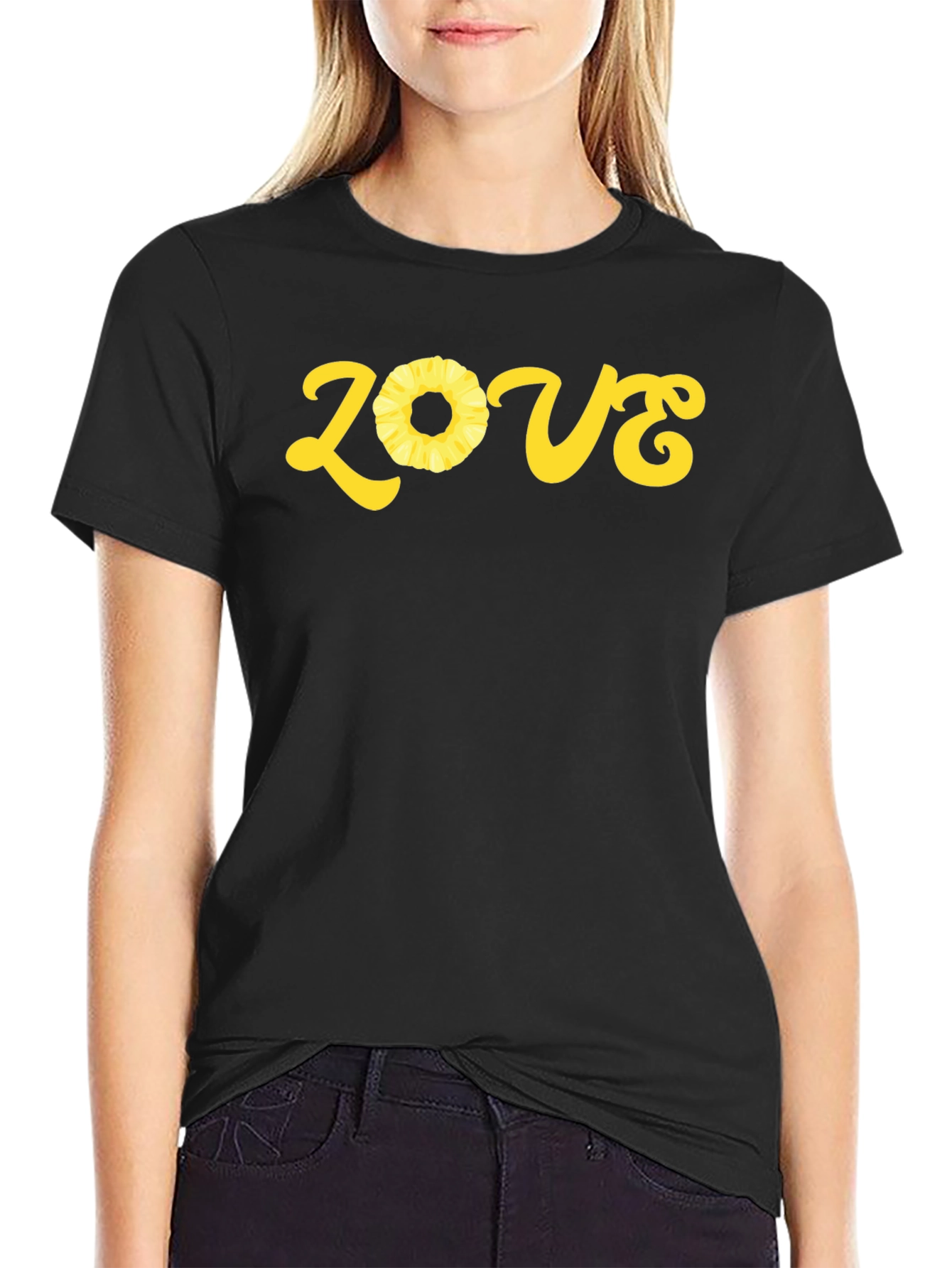 Pineapple Love Graphic T-Shirt - Black