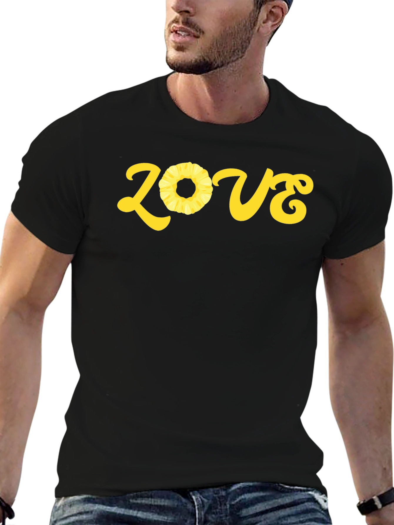 Pineapple Love Graphic T-Shirt - Black