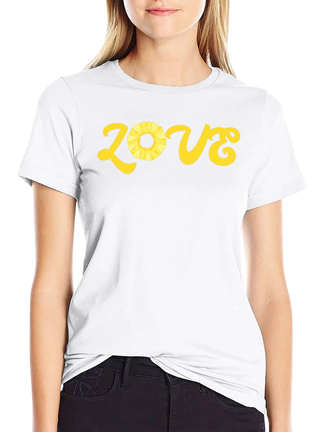 Pineapple Love Graphic T-Shirt - Black
