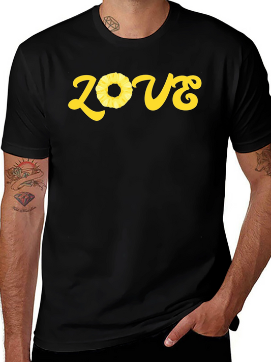 Pineapple Love Graphic T-Shirt - Black