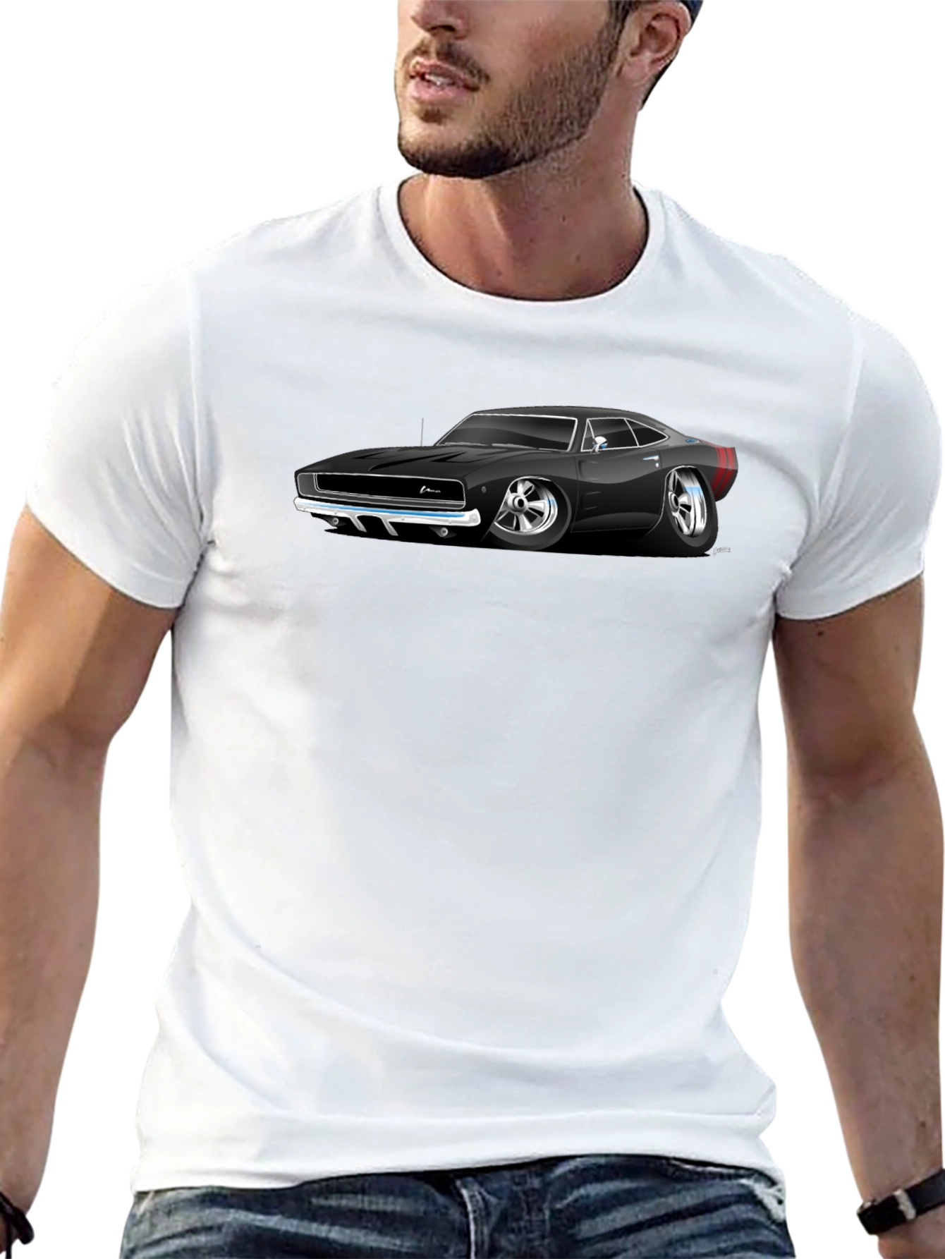 Classic Car Graphic Black T-Shirt