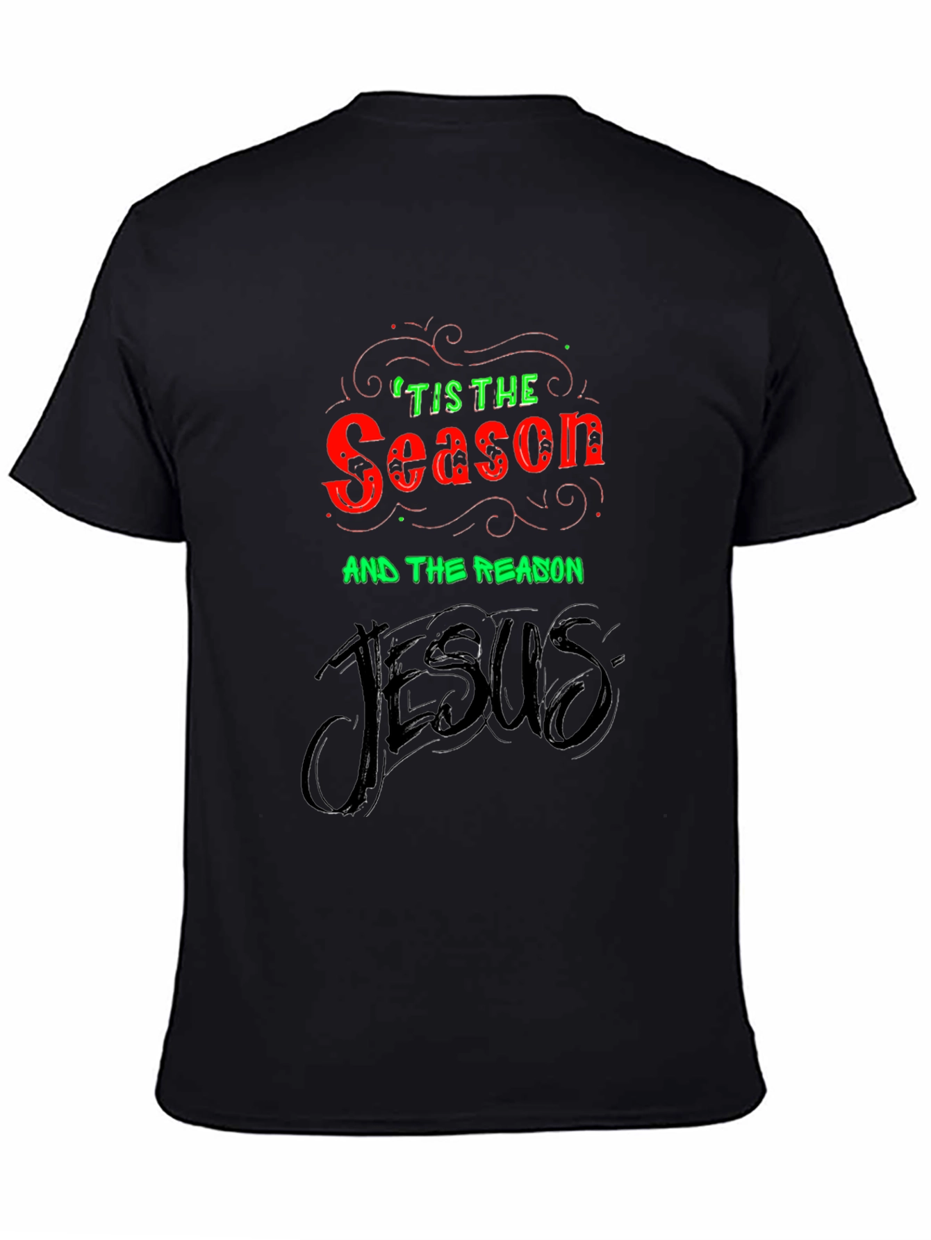 Tis The Season Jesus Black Graphic Tee