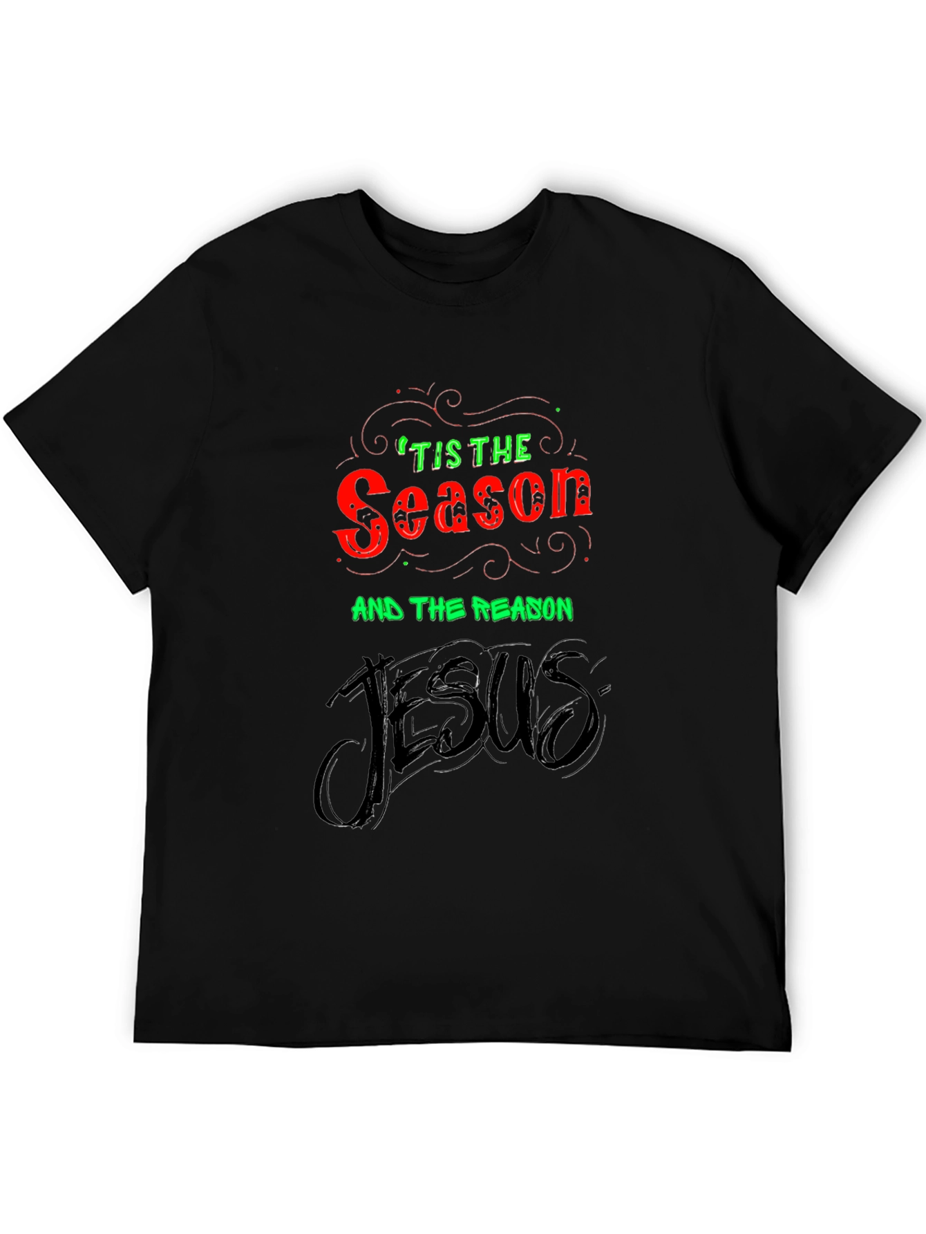 Tis The Season Jesus Black Graphic Tee