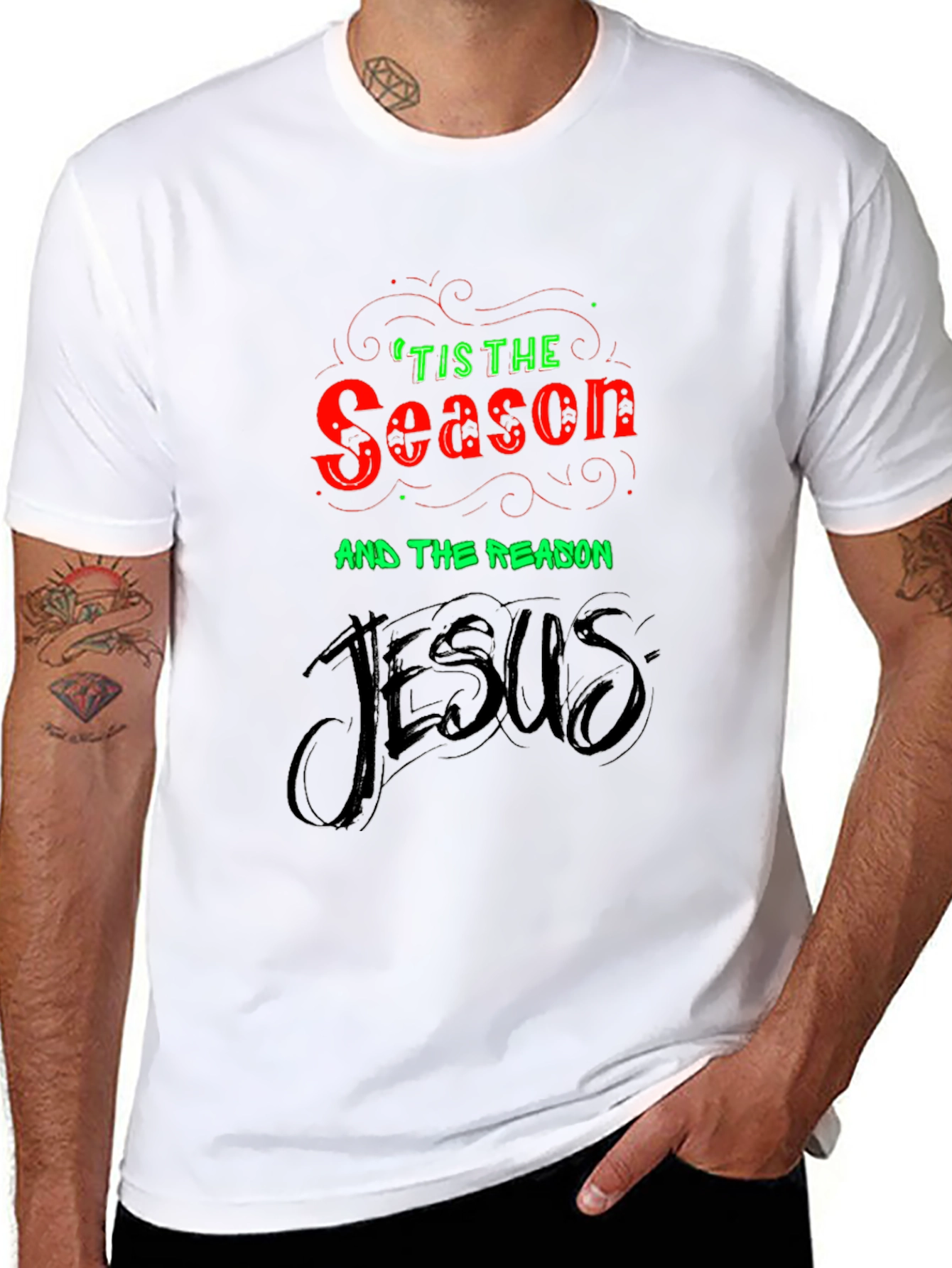 Tis The Season Jesus Black Graphic Tee