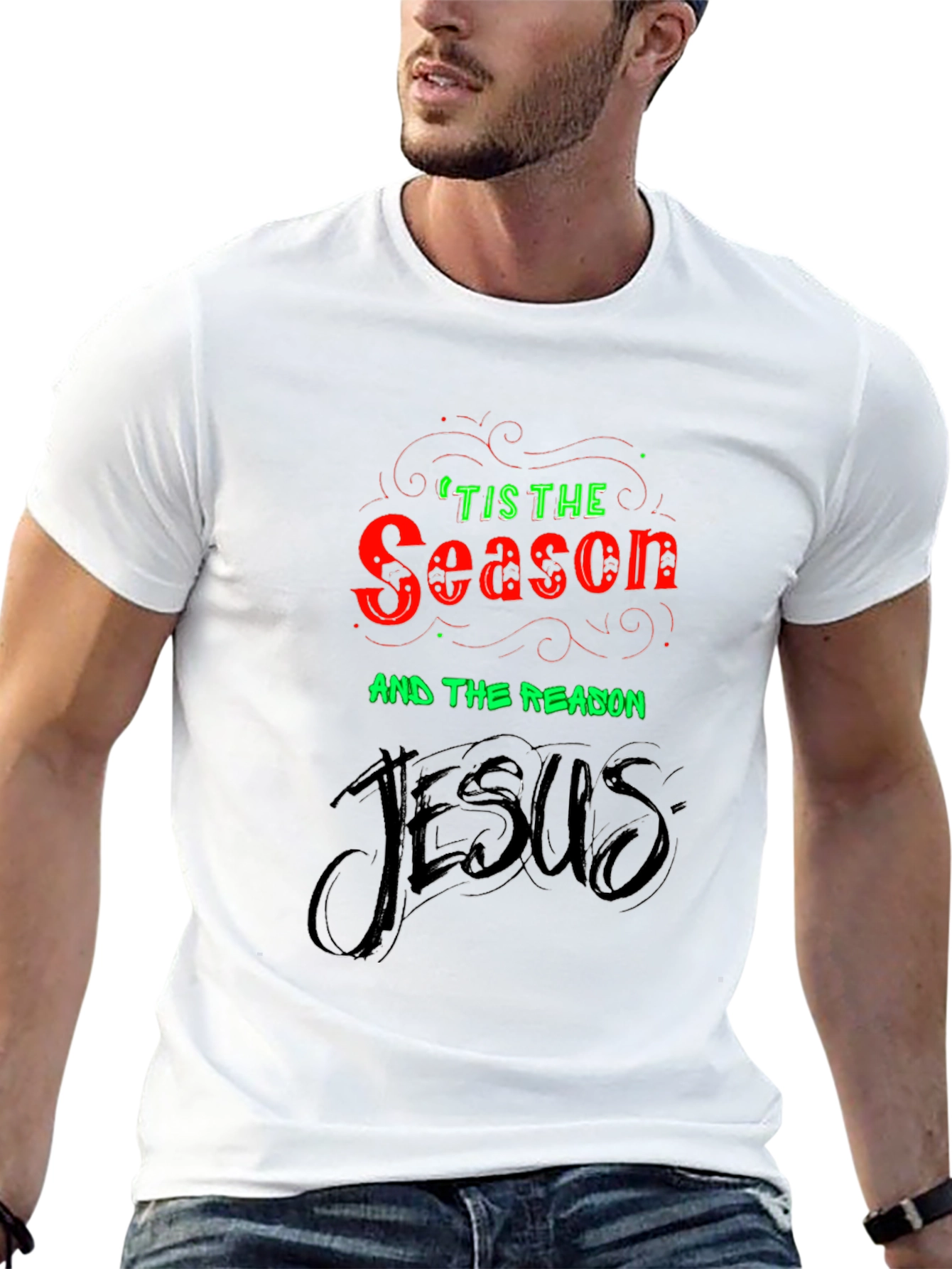 Tis The Season Jesus Black Graphic Tee
