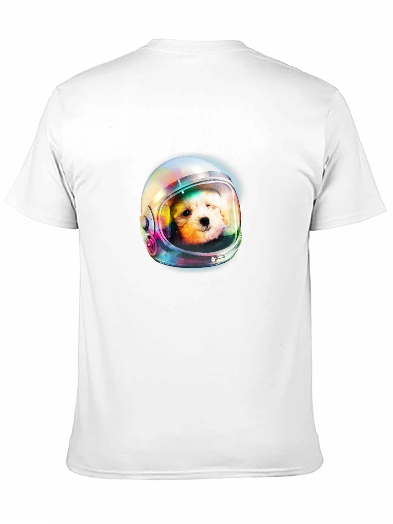 Dog Astronaut Graphic Print Black T-Shirt