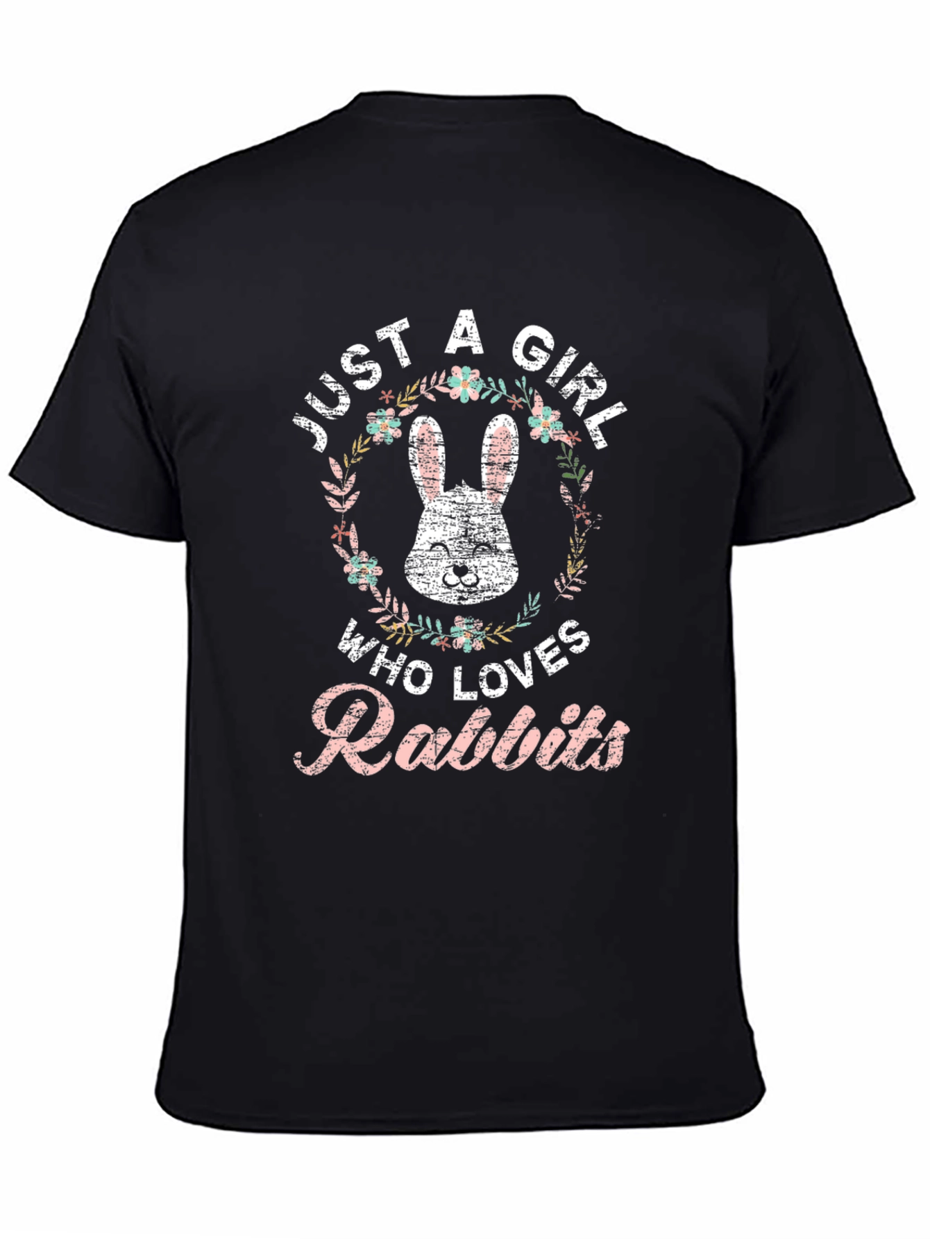 Just A Girl Who Loves Rabbits T-Shirt - Black