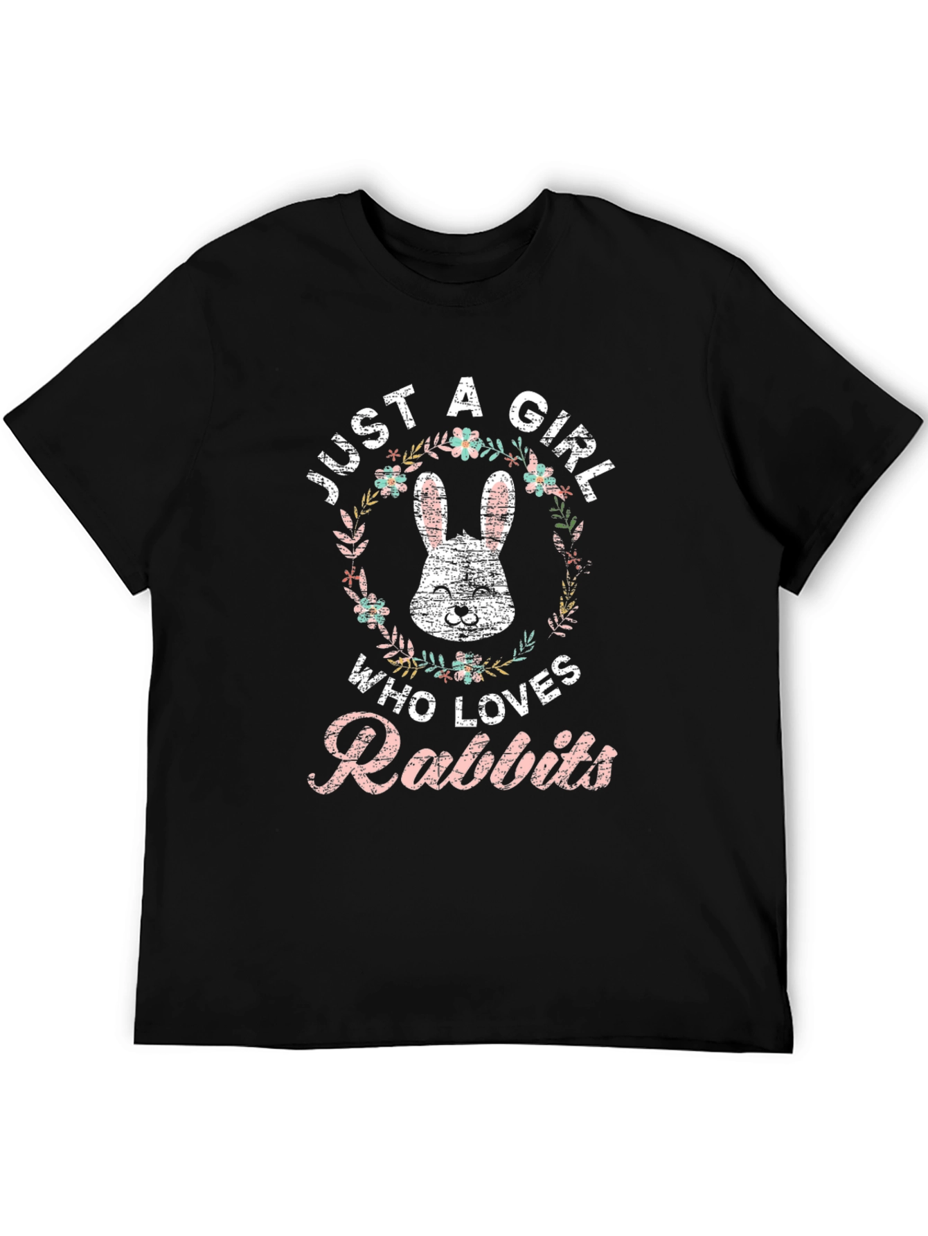 Just A Girl Who Loves Rabbits T-Shirt - Black