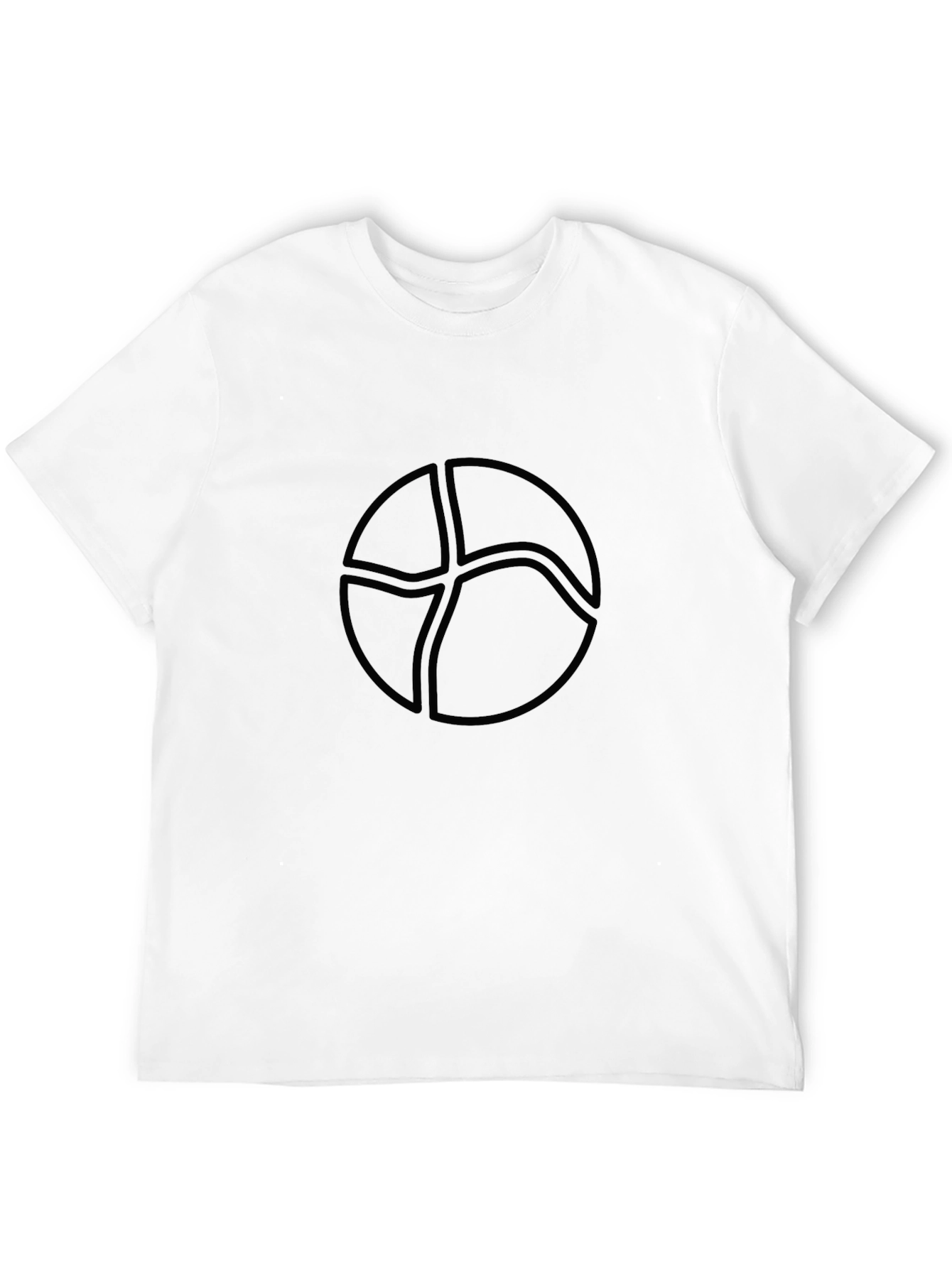 Minimalist Black Tee with Abstract Circle Design