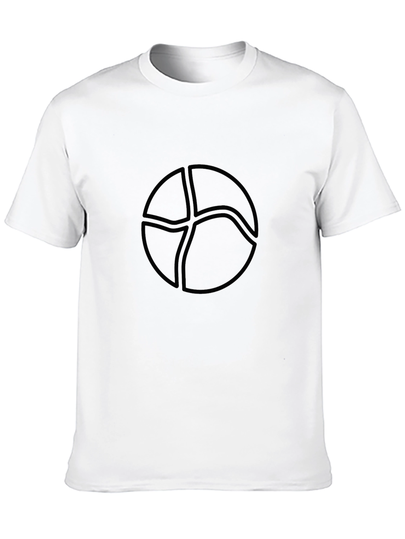 Minimalist Black Tee with Abstract Circle Design