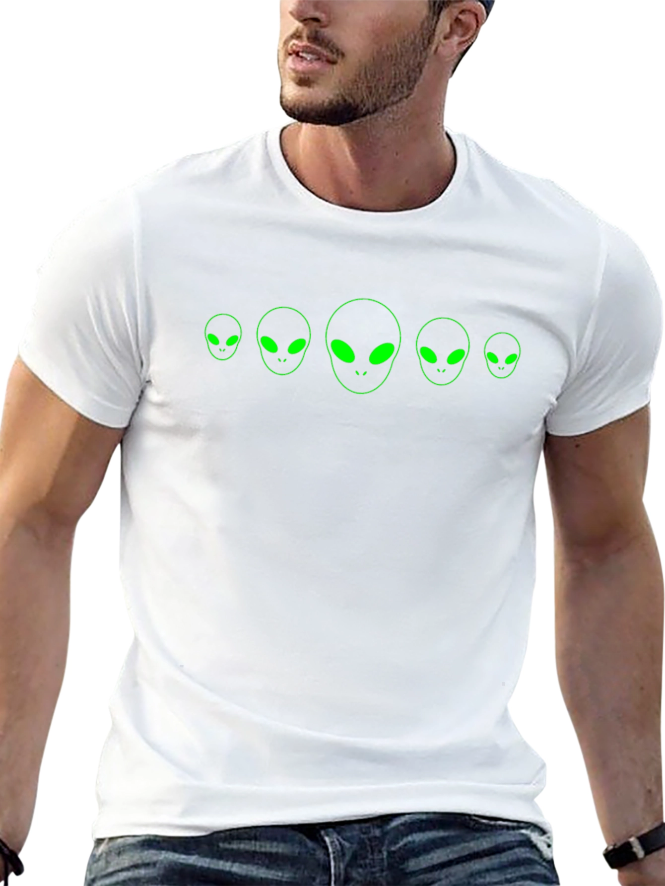 Alien Head Graphic Black T-Shirt