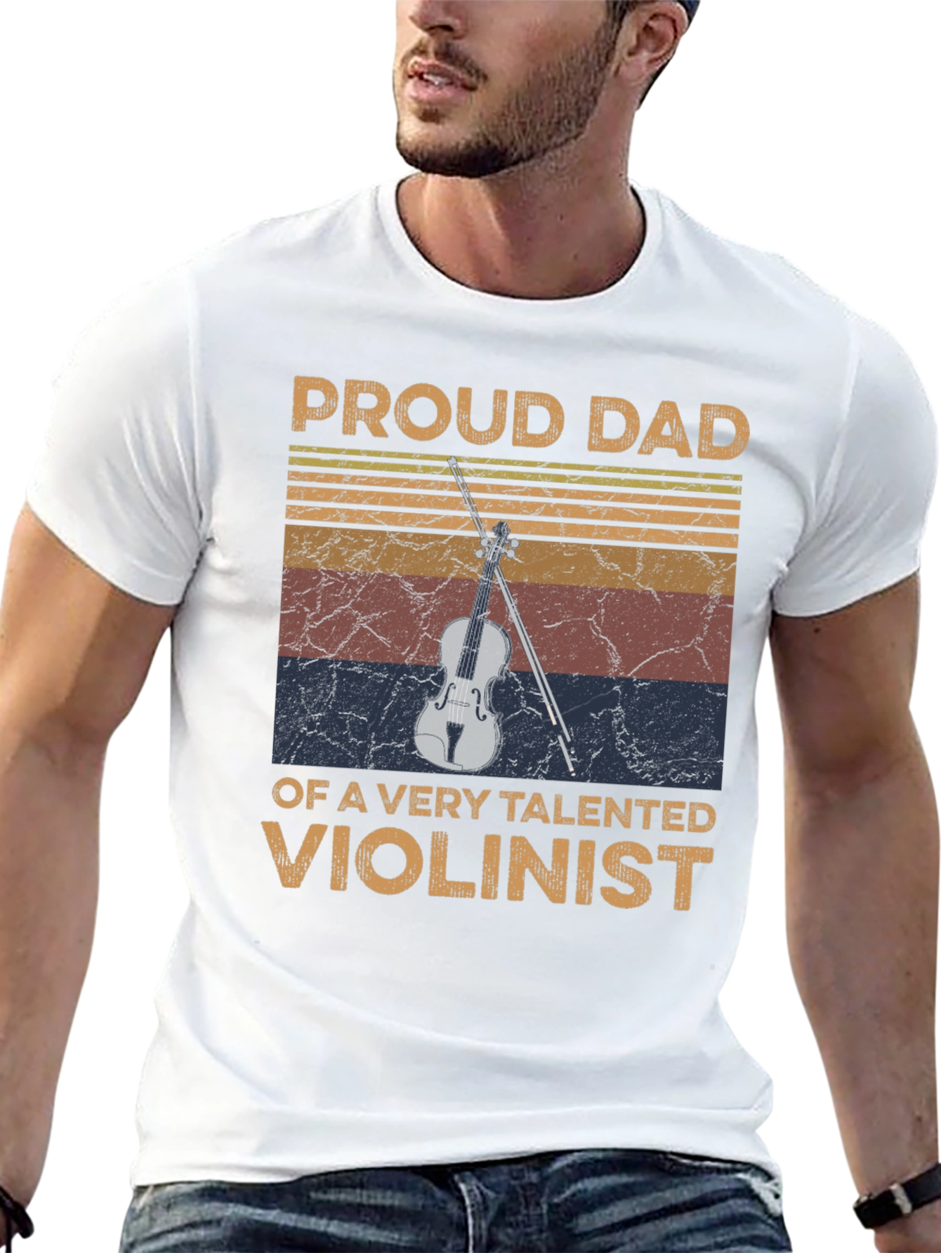 Proud Dad Violinist Graphic Tee