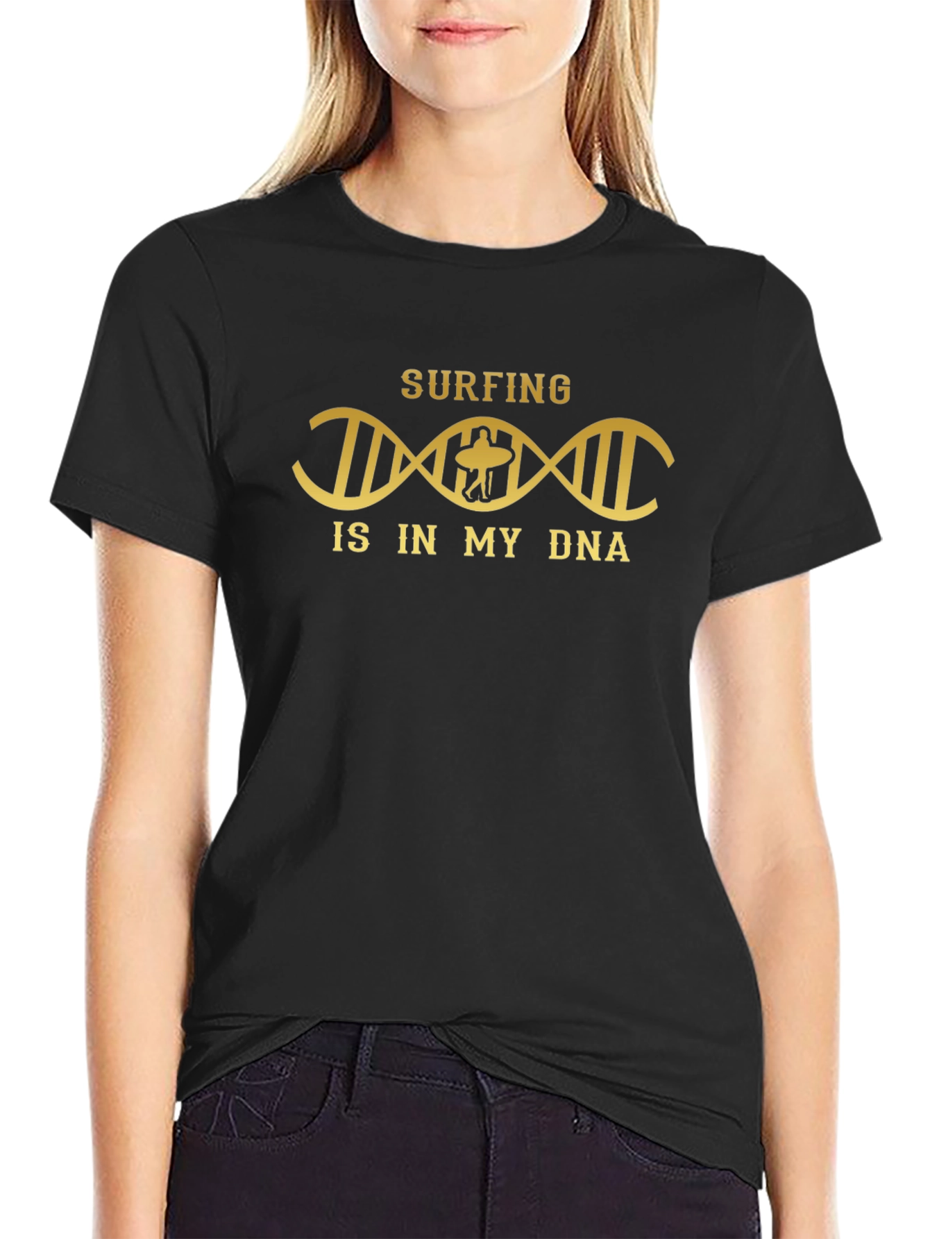 Surfing DNA Graphic Tee - Black T-Shirt