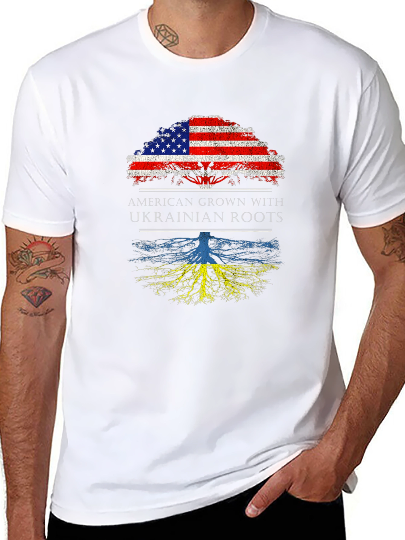 American Grown with Ukrainian Roots Graphic Tee