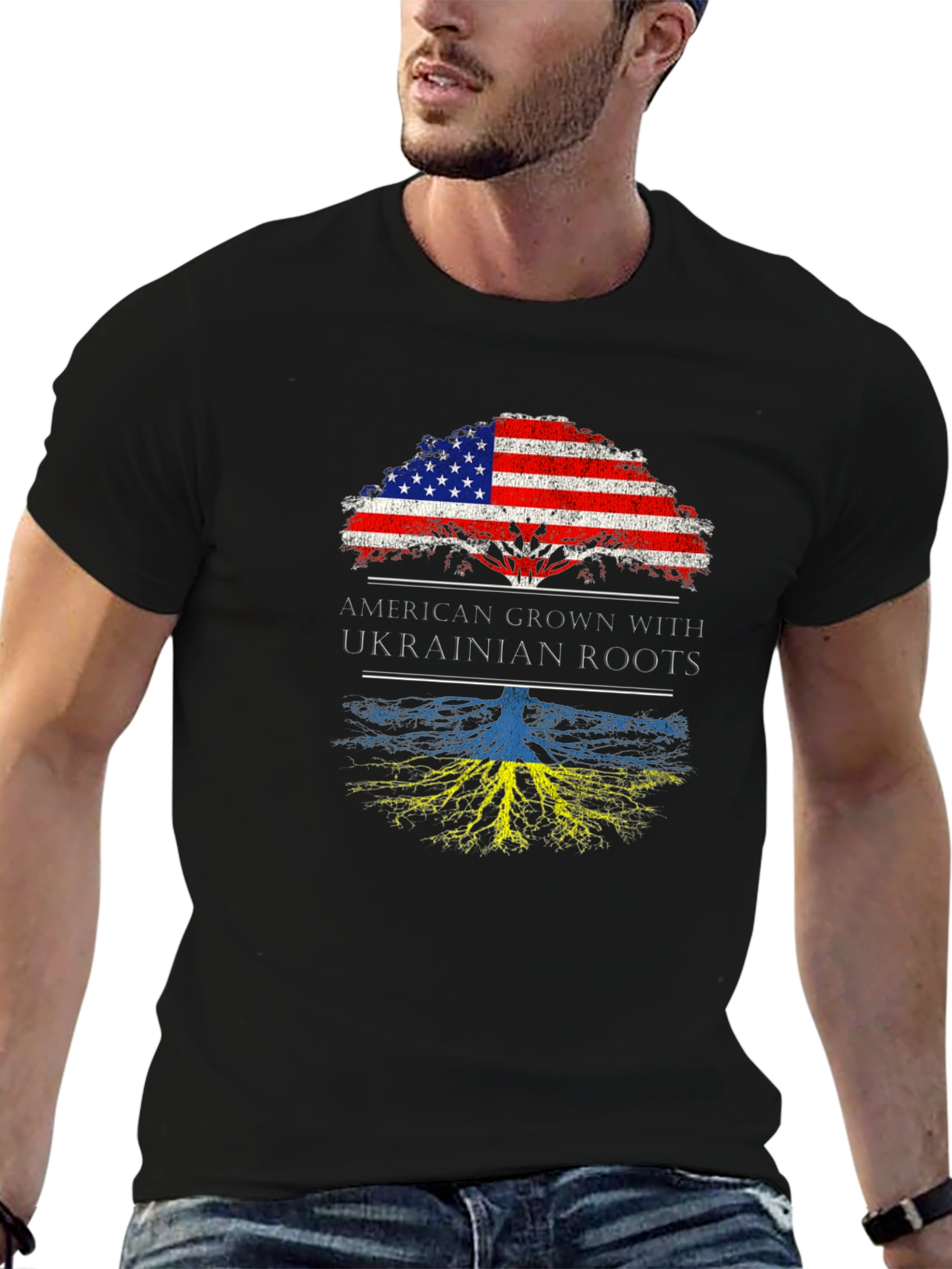 American Grown with Ukrainian Roots Graphic Tee