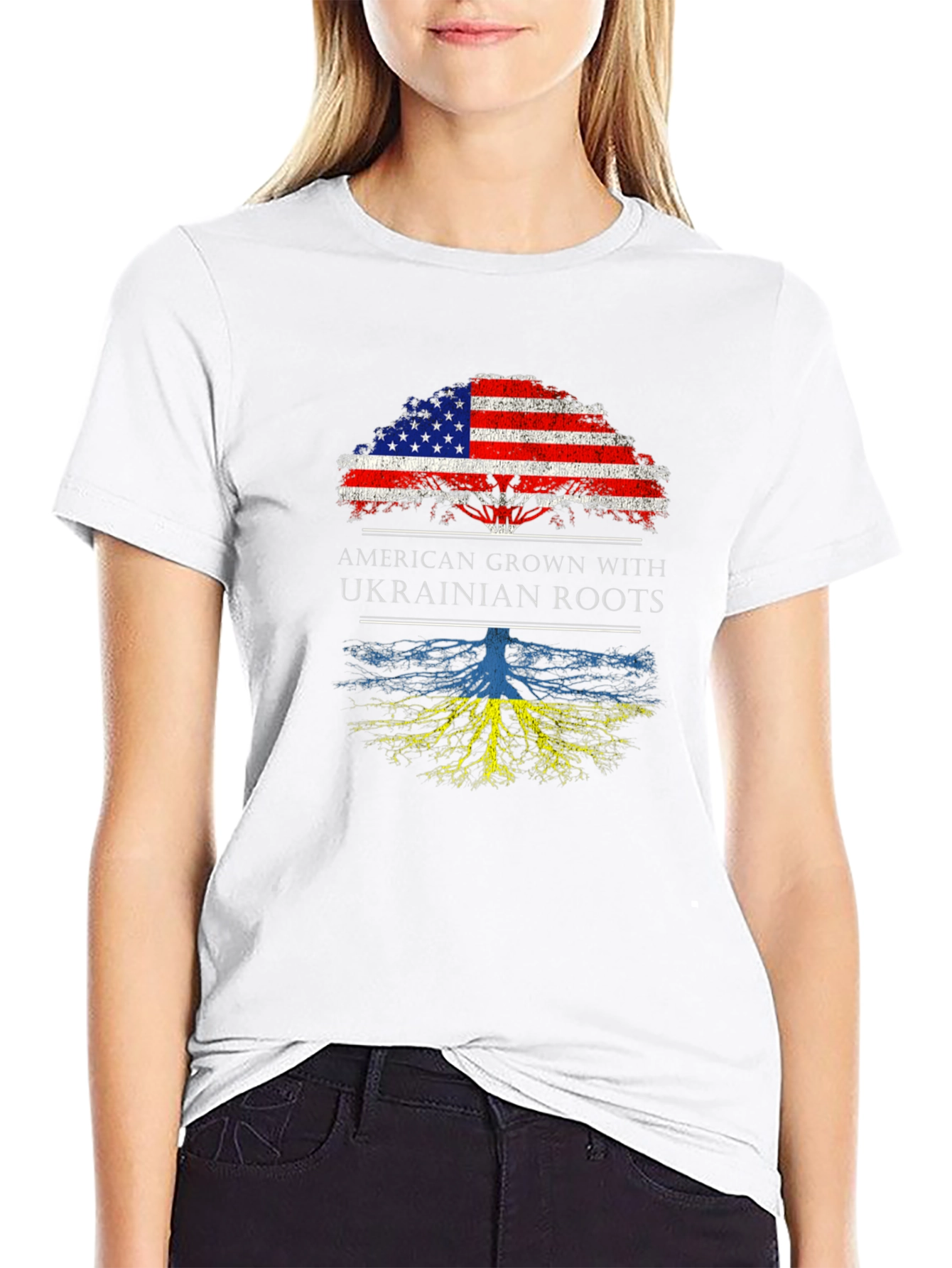 American Grown with Ukrainian Roots Graphic Tee