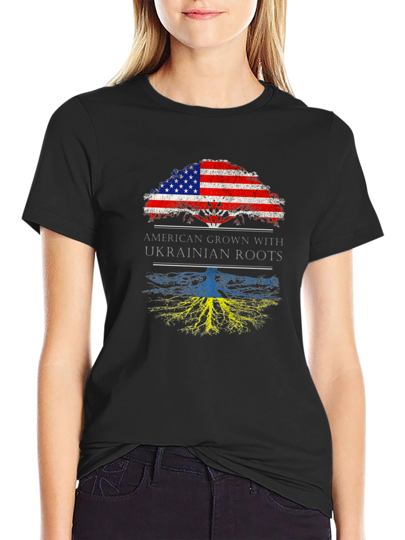 American Grown with Ukrainian Roots Graphic Tee