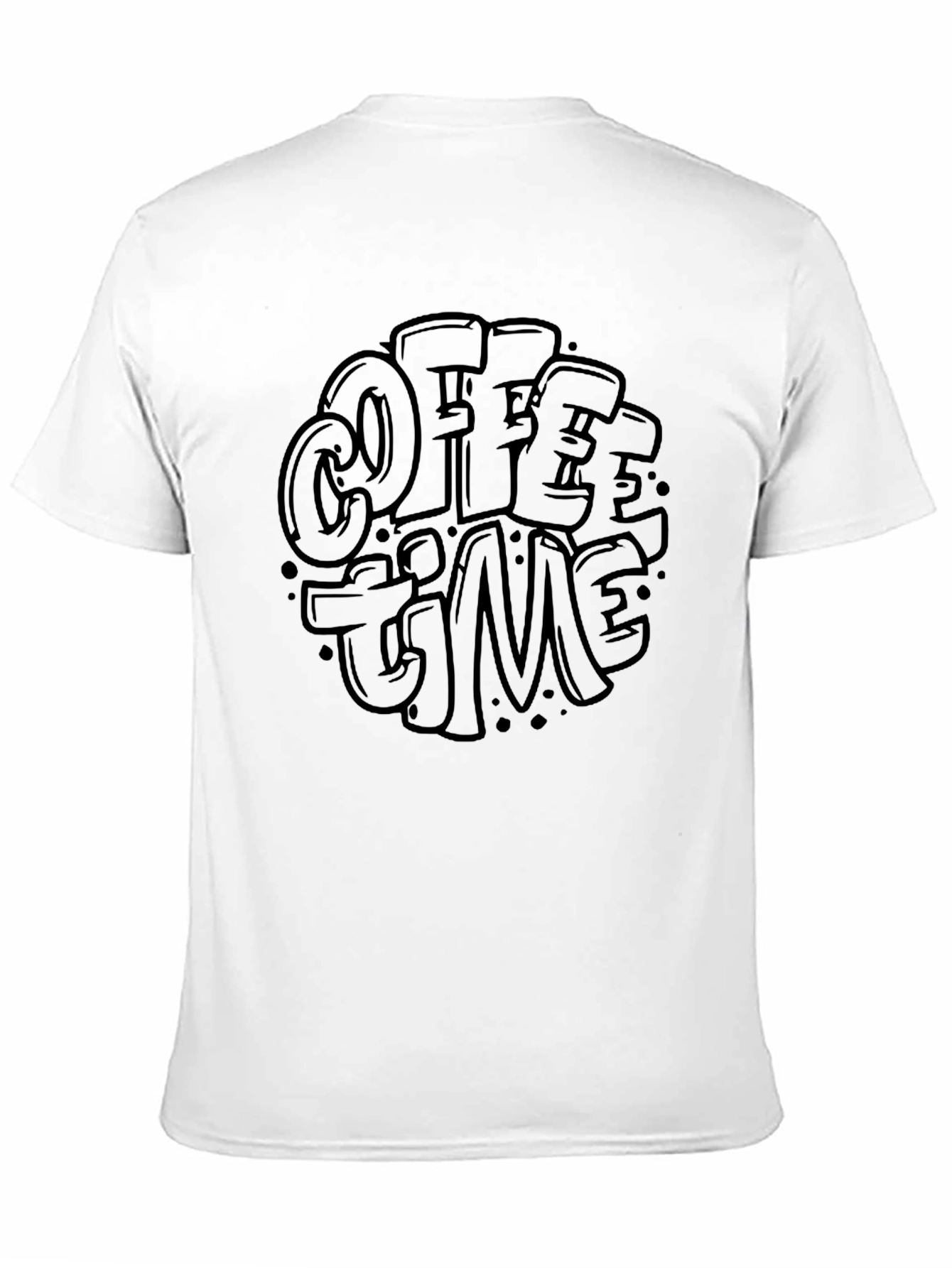 Coffee Time Graphic Tee - Black Crew Neck T-Shirt