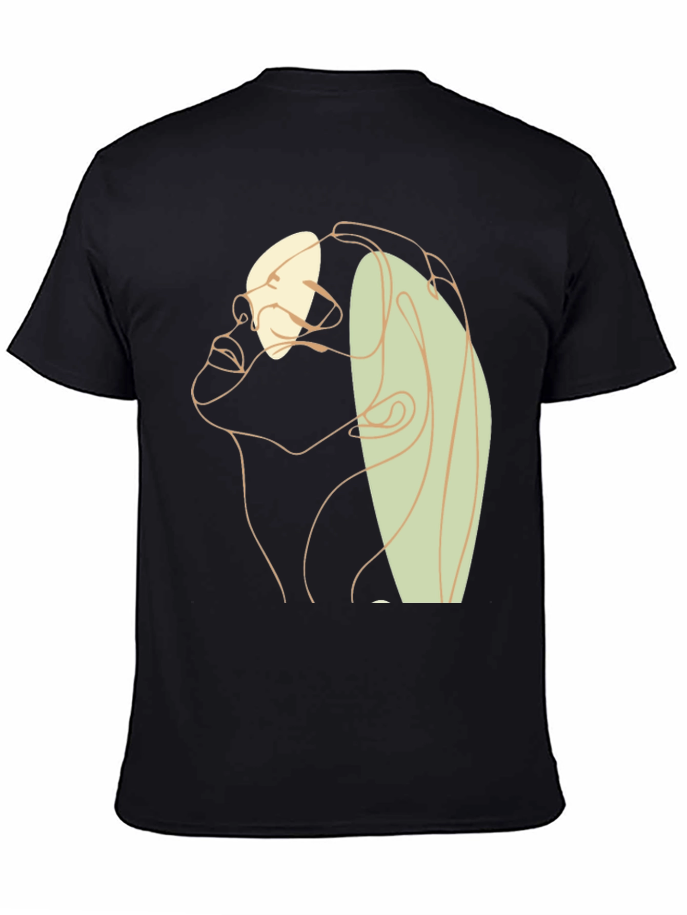 Abstract Line Art Graphic Tee - Unisex Black T-Shirt