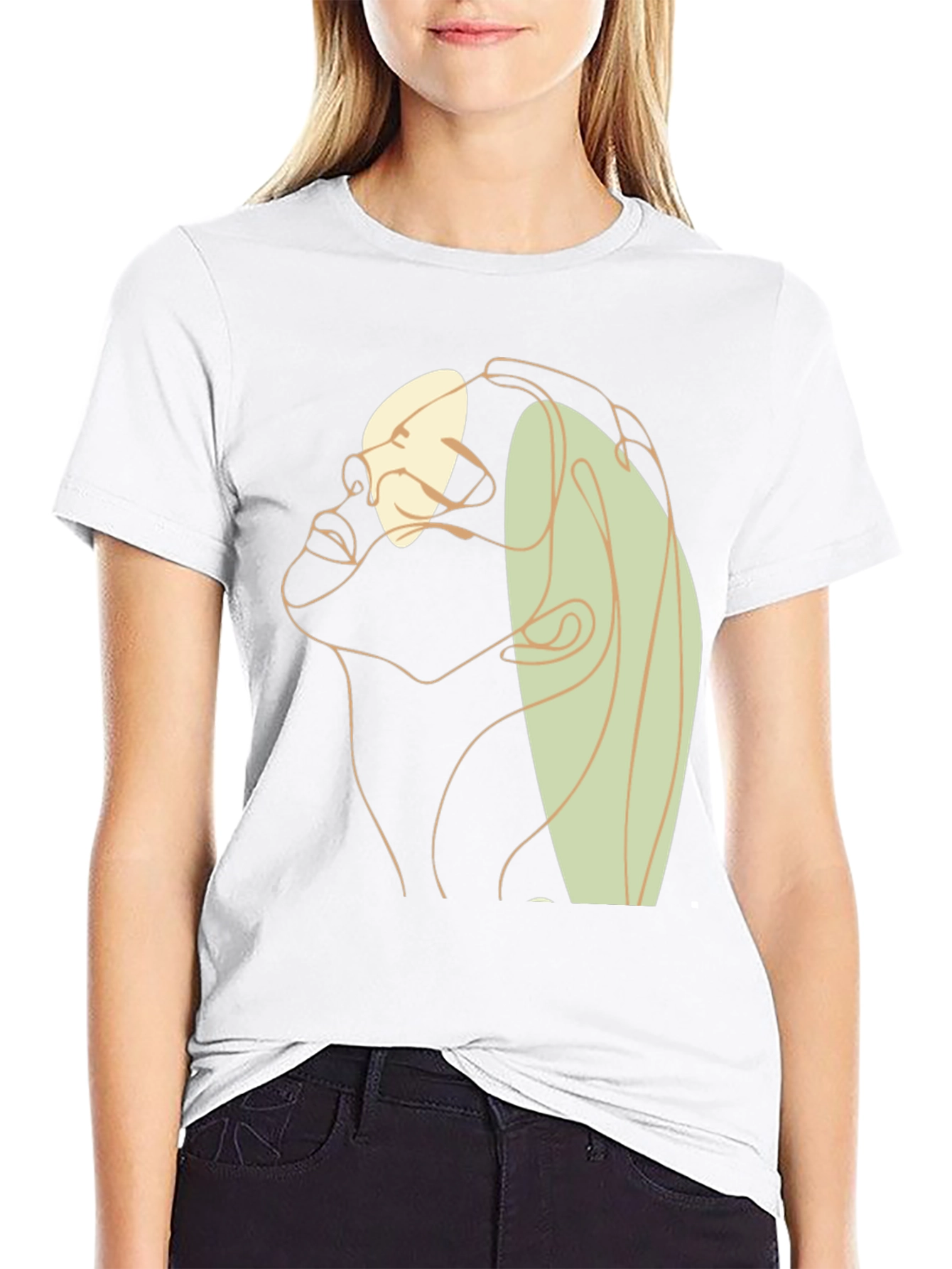 Abstract Line Art Graphic Tee - Unisex Black T-Shirt