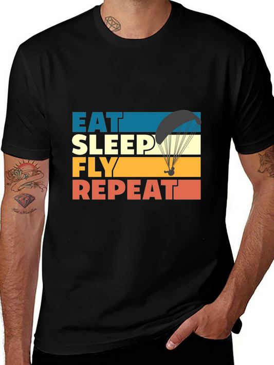 Eat Sleep Fly Repeat T-Shirt - Paragliding Adventure Tee