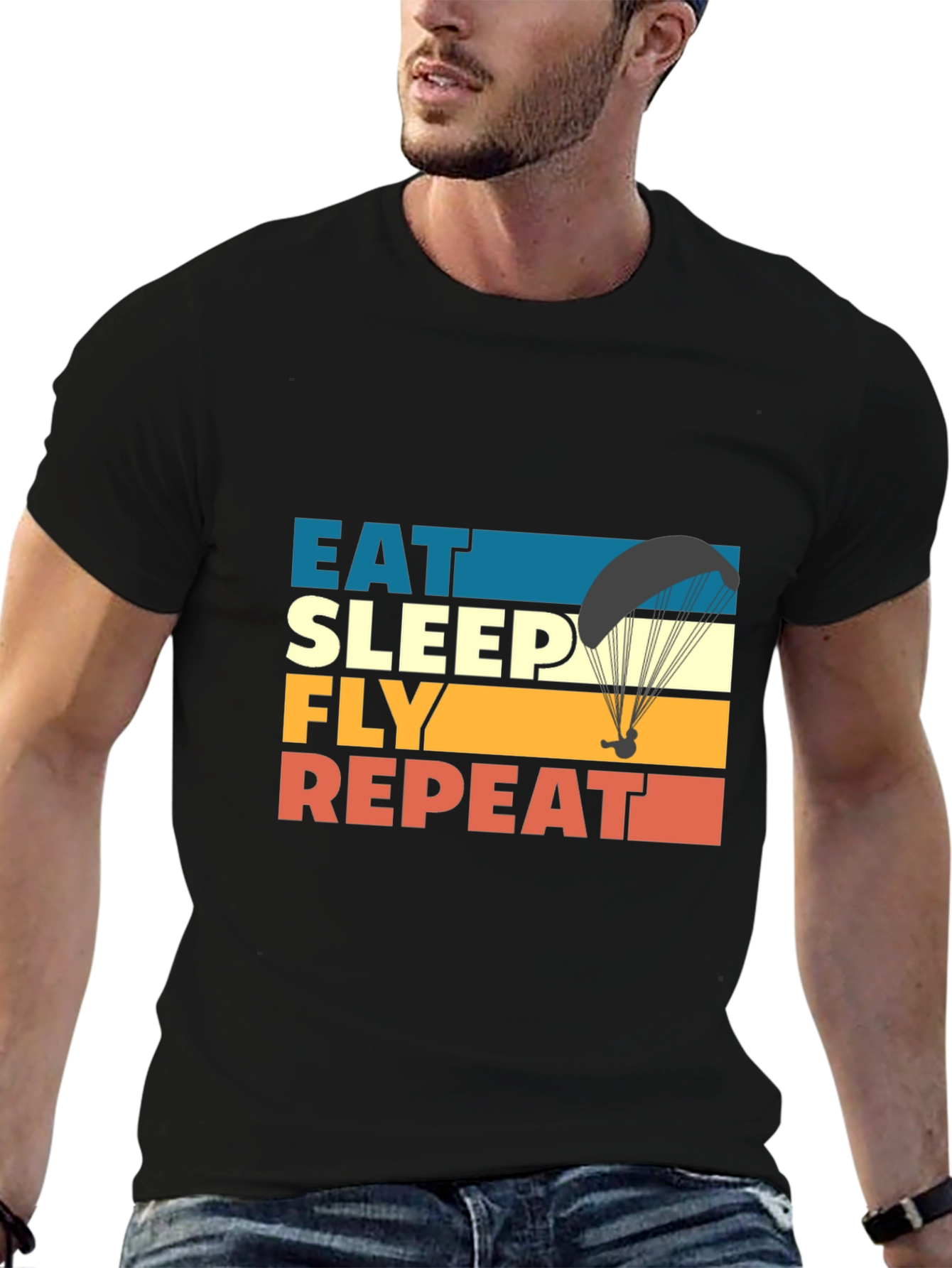 Eat Sleep Fly Repeat T-Shirt - Paragliding Adventure Tee