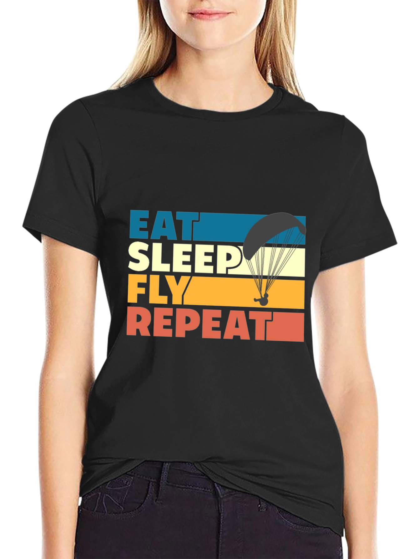 Eat Sleep Fly Repeat T-Shirt - Paragliding Adventure Tee
