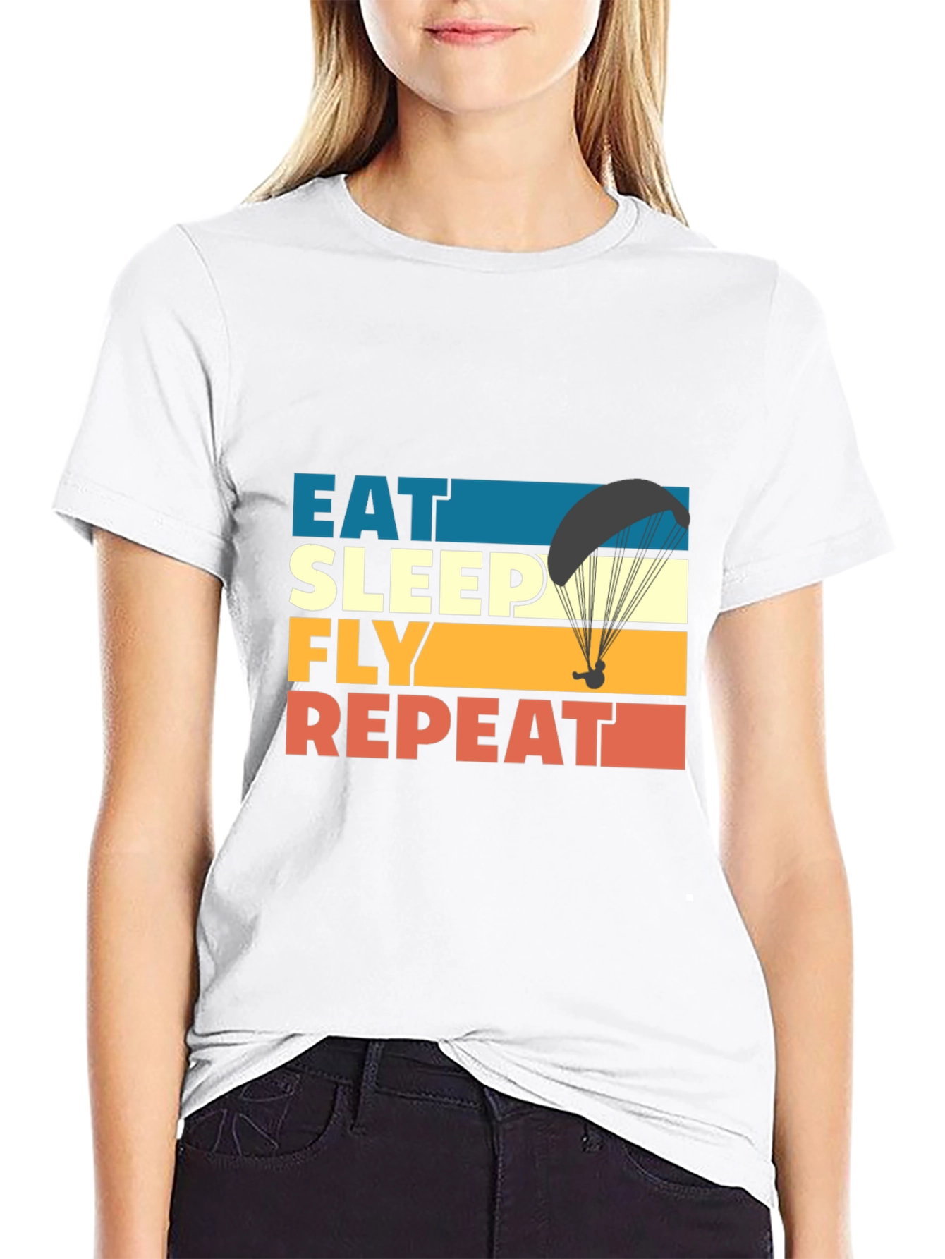 Eat Sleep Fly Repeat T-Shirt - Paragliding Adventure Tee