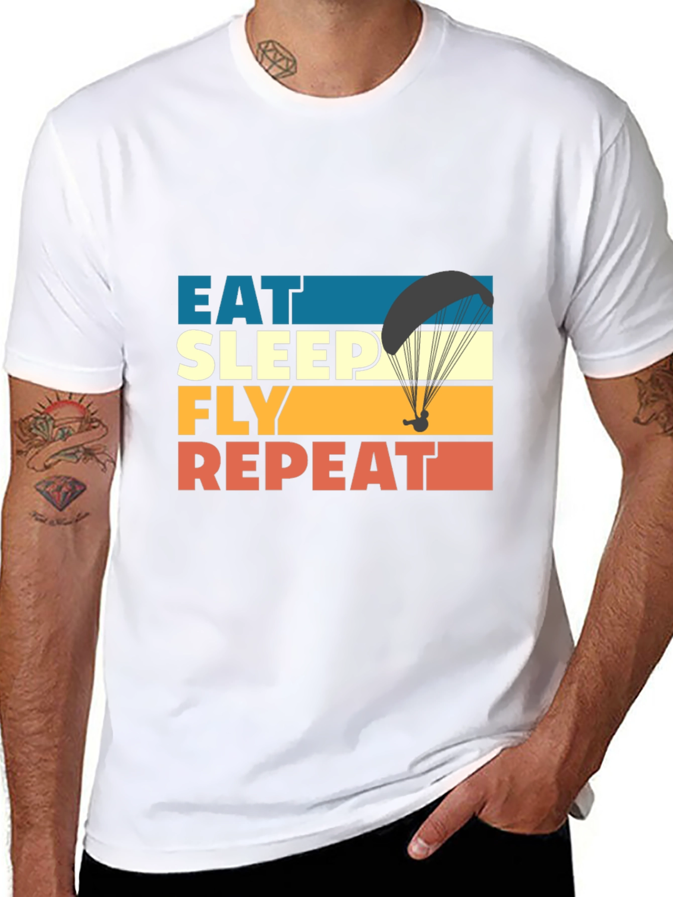 Eat Sleep Fly Repeat T-Shirt - Paragliding Adventure Tee