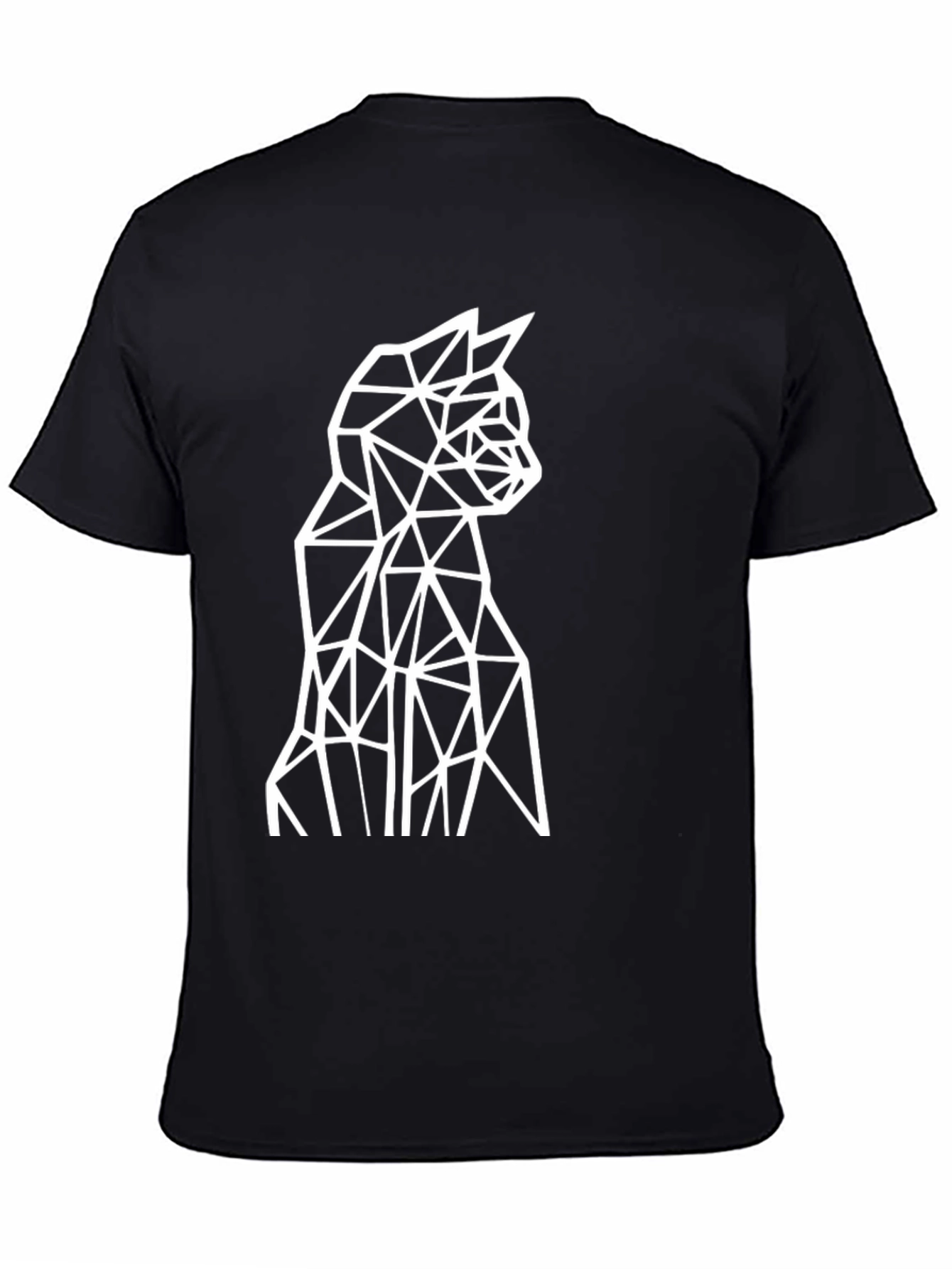 Geometric Cat Tee - Modern Minimalist Design