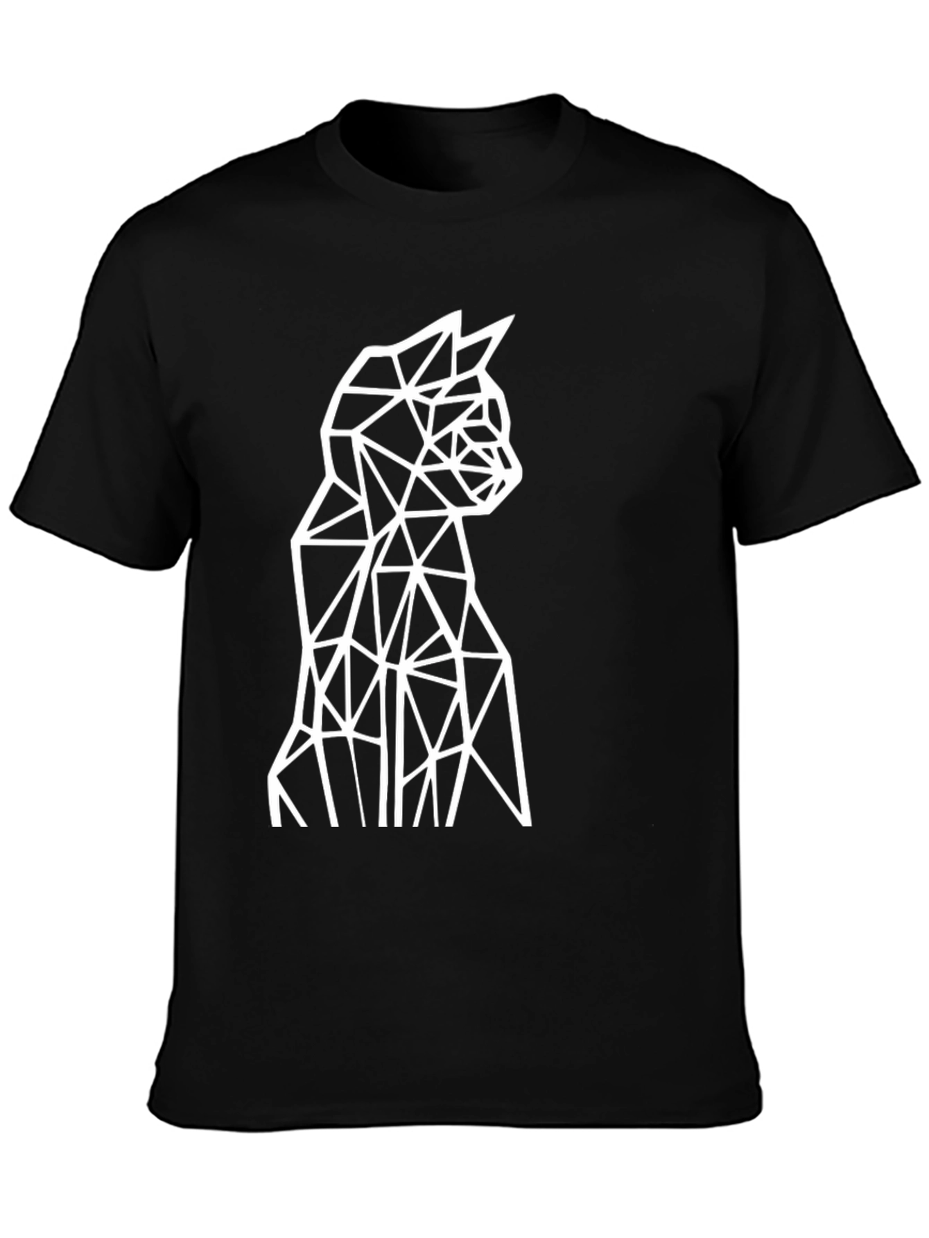 Geometric Cat Tee - Modern Minimalist Design