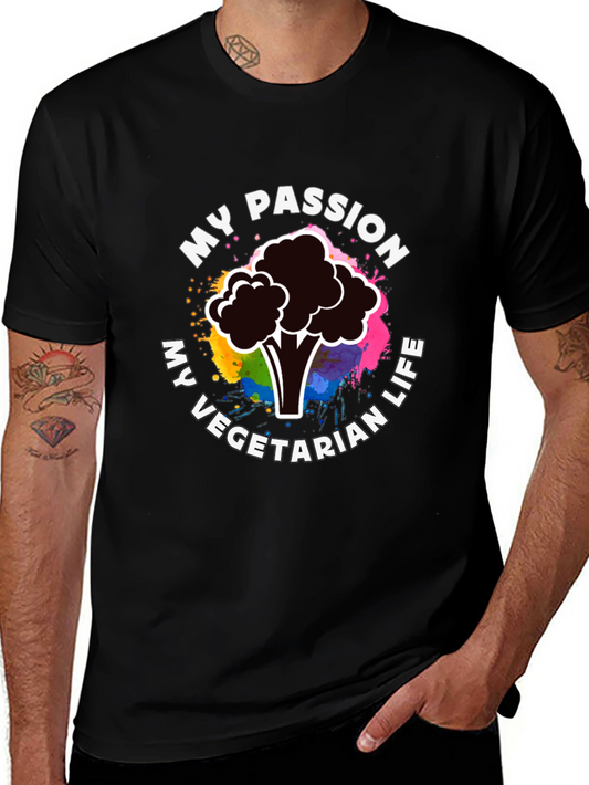 Vegetarian Passion T-Shirt - Colorful Broccoli Design