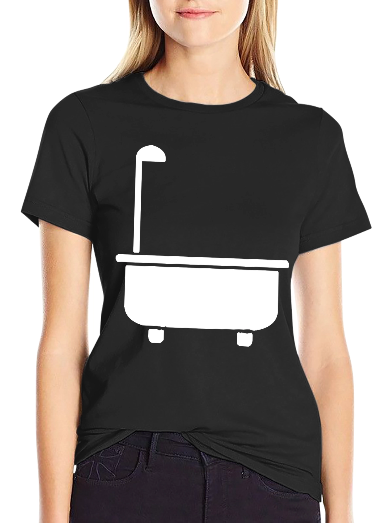 Bathtub Graphic T-Shirt - Black Casual Tee