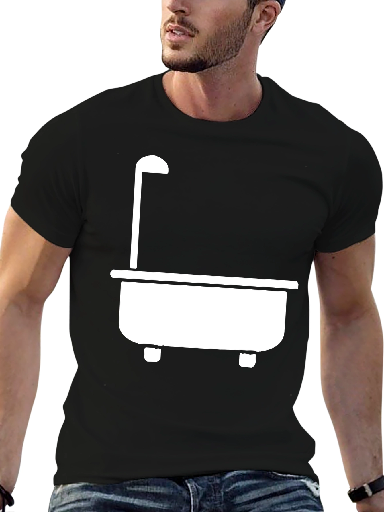 Bathtub Graphic T-Shirt - Black Casual Tee