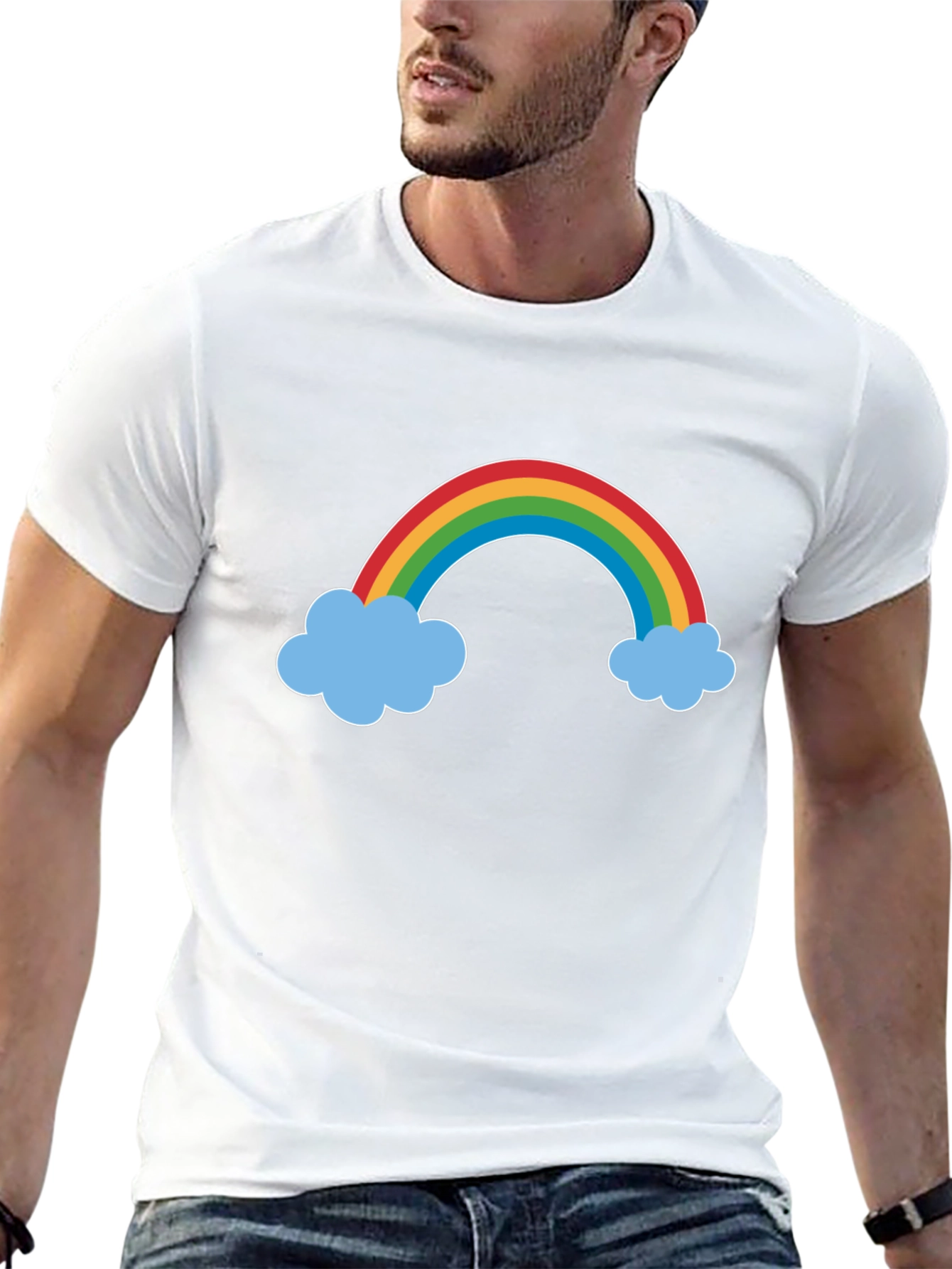 Rainbow Cloud Graphic Tee - Black
