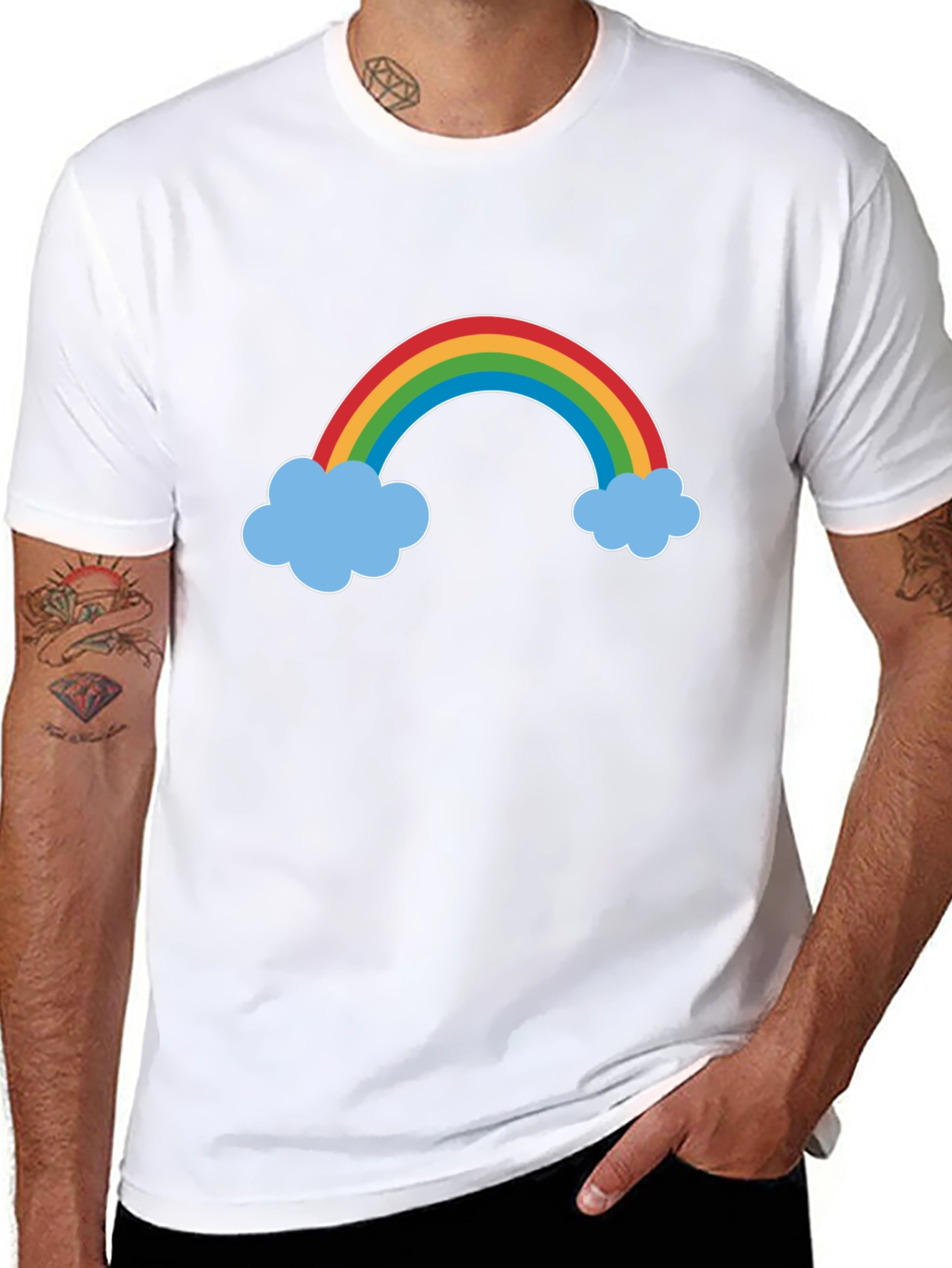 Rainbow Cloud Graphic Tee - Black