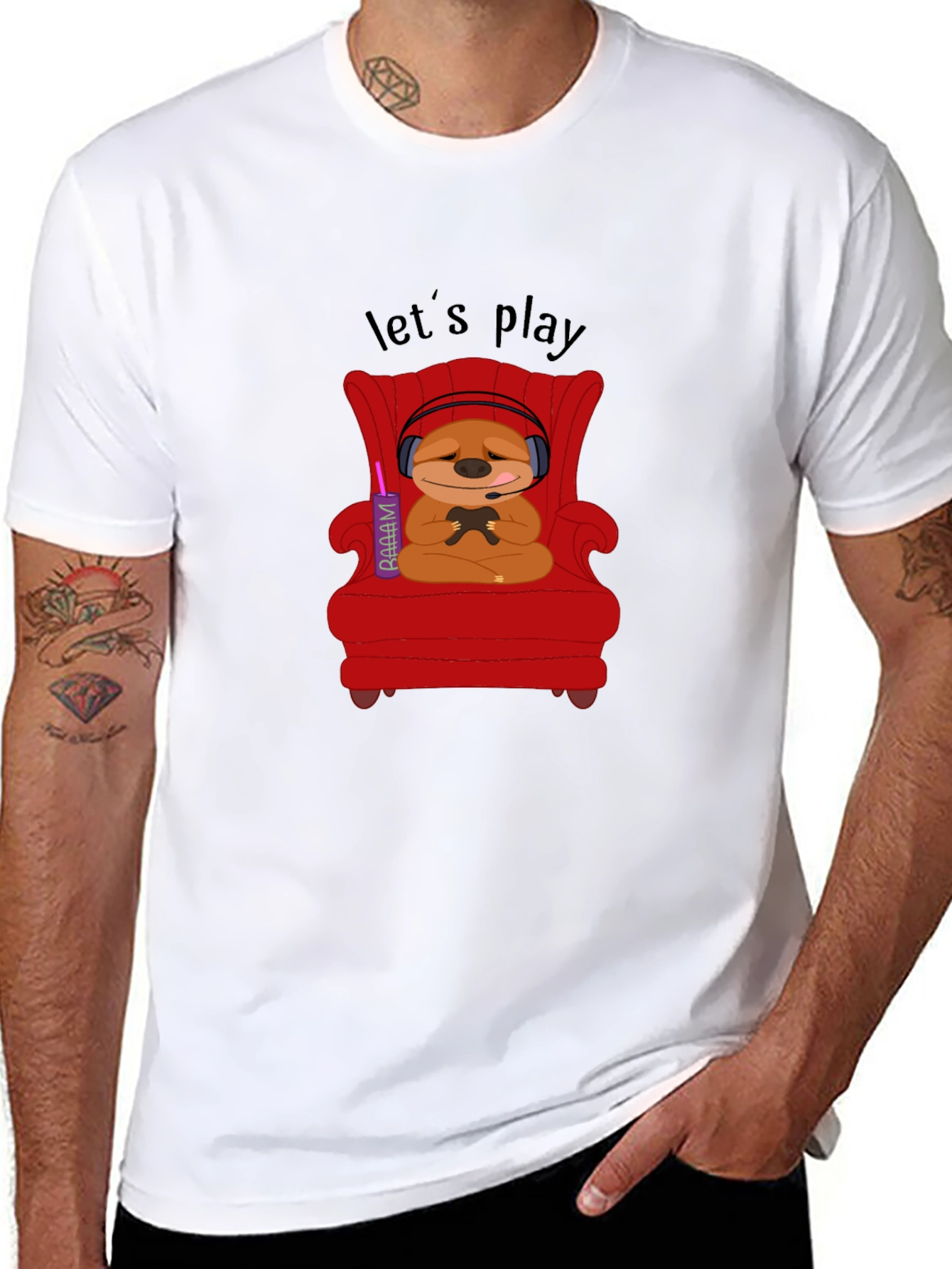 Gamer Sloth T-Shirt - Lets Play