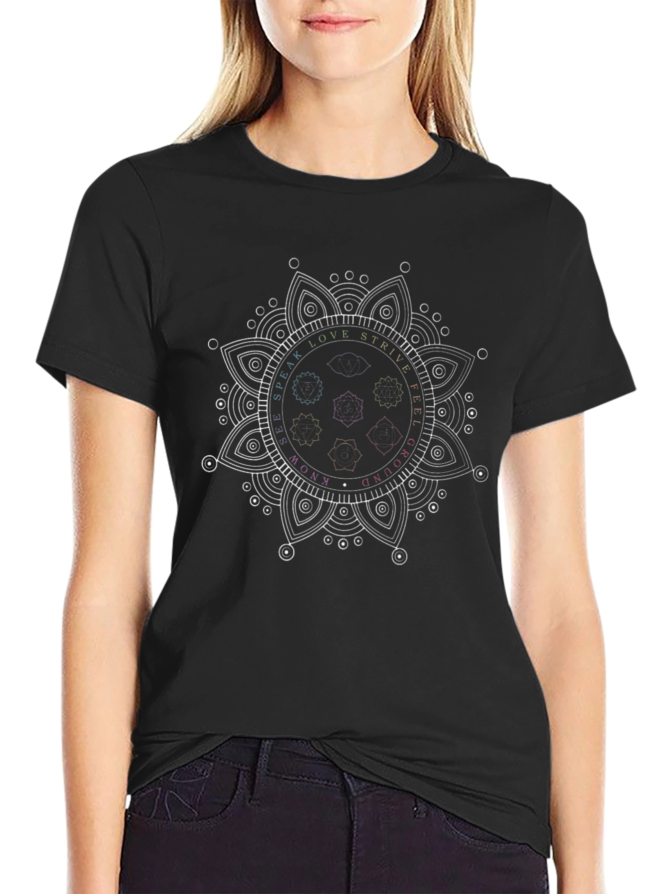 Mystic Mandala Graphic Black T-Shirt