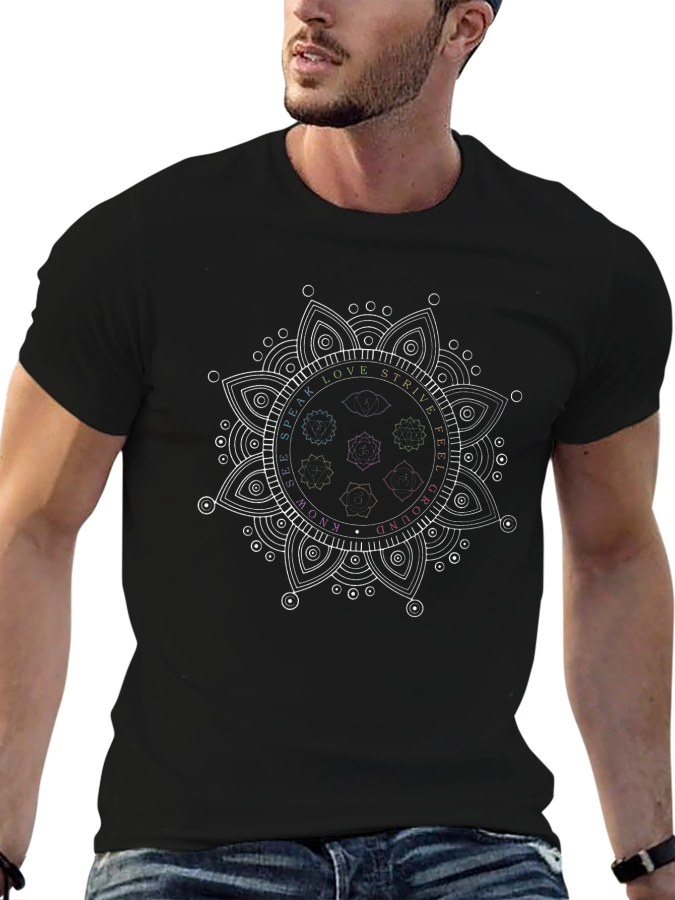 Mystic Mandala Graphic Black T-Shirt