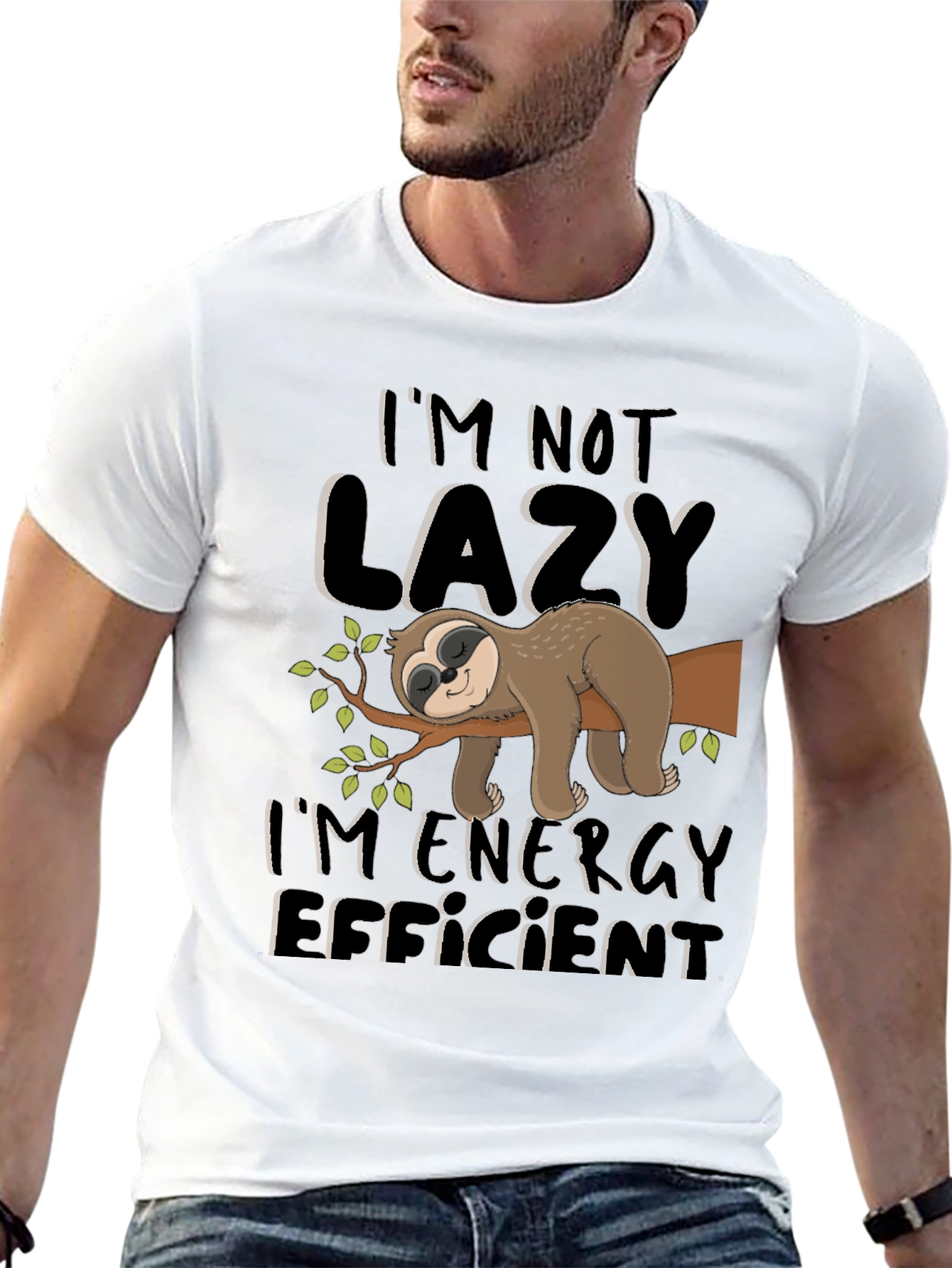 Funny Sloth Energy Efficient Graphic T-Shirt