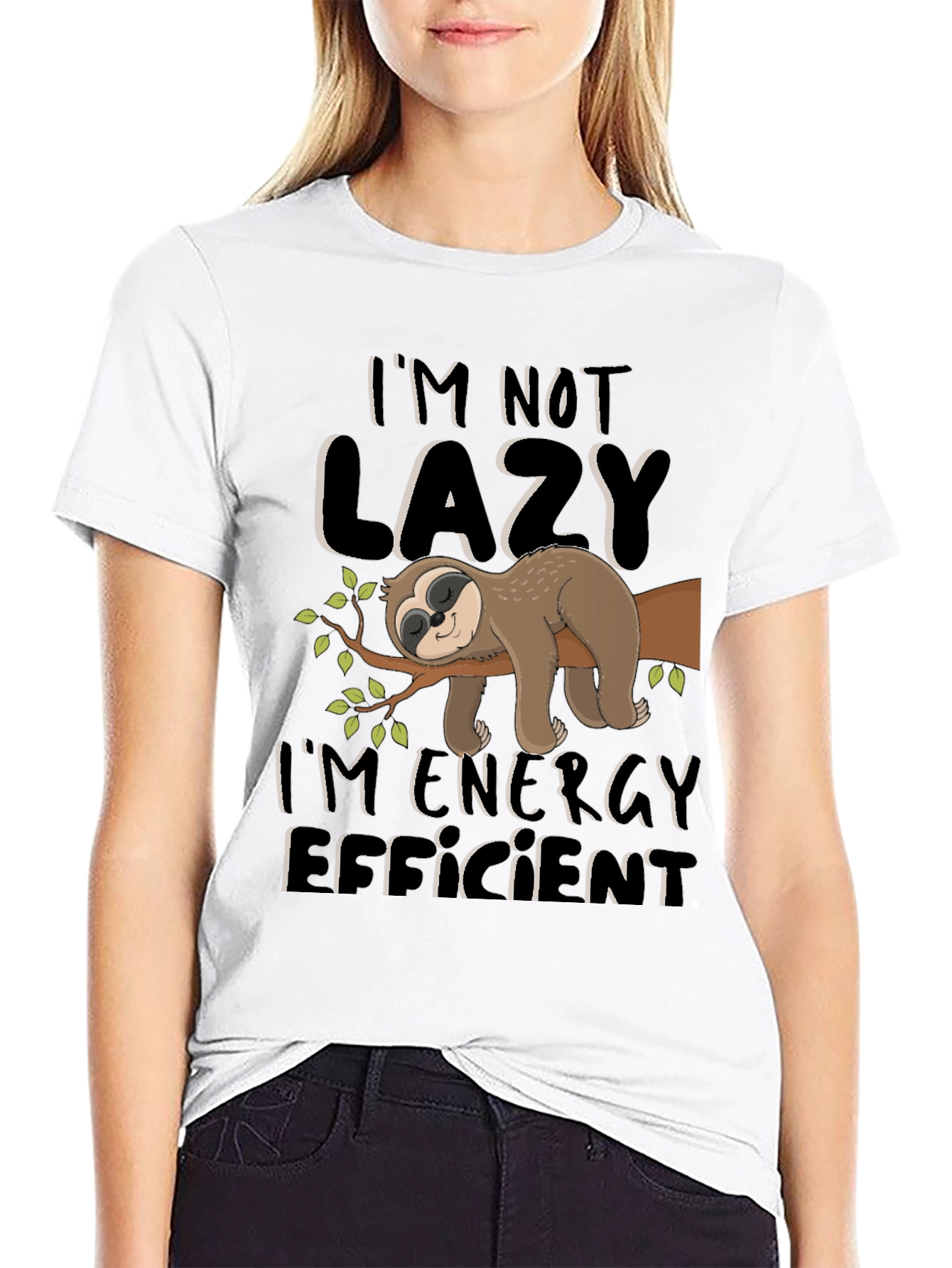Funny Sloth Energy Efficient Graphic T-Shirt
