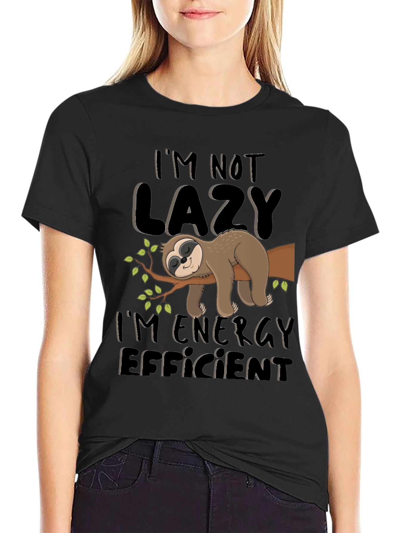 Funny Sloth Energy Efficient Graphic T-Shirt