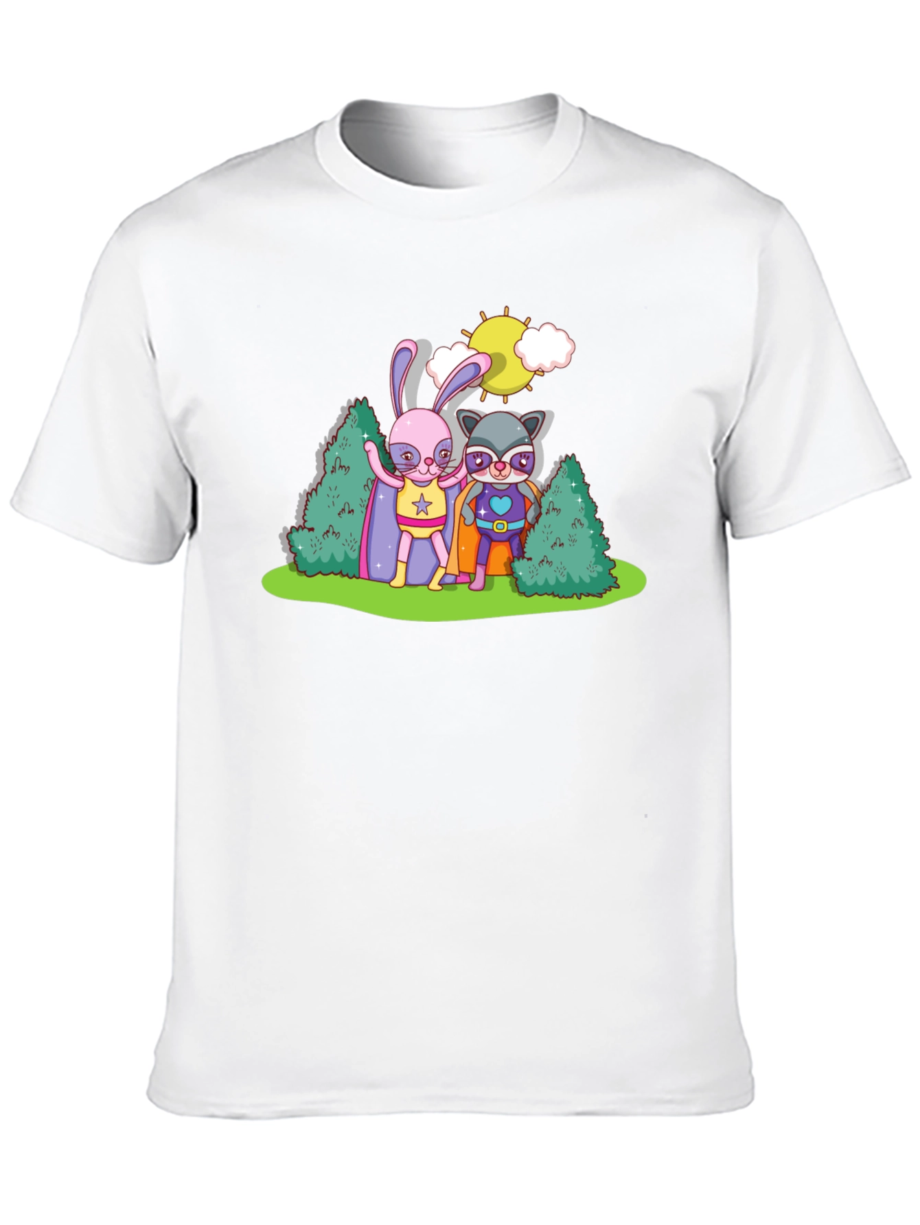 Superhero Bunny & Raccoon Graphic Tee