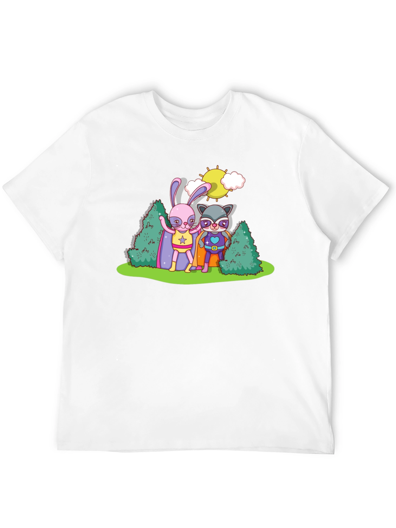 Superhero Bunny & Raccoon Graphic Tee