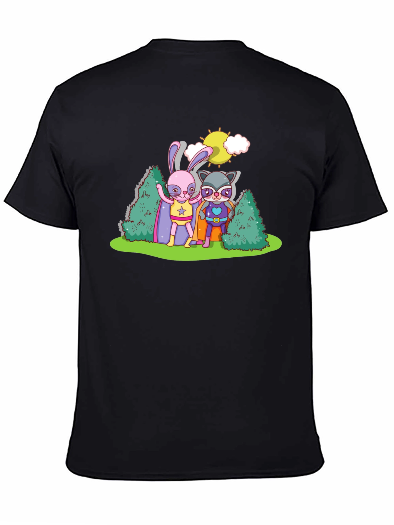 Superhero Bunny & Raccoon Graphic Tee