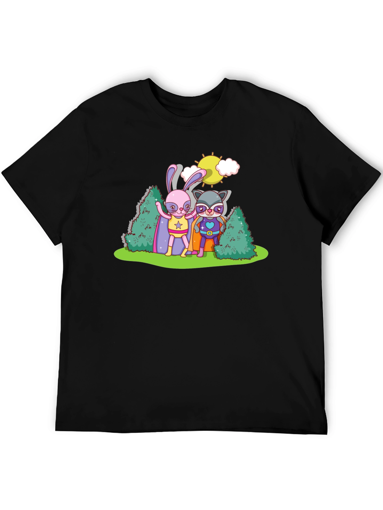 Superhero Bunny & Raccoon Graphic Tee