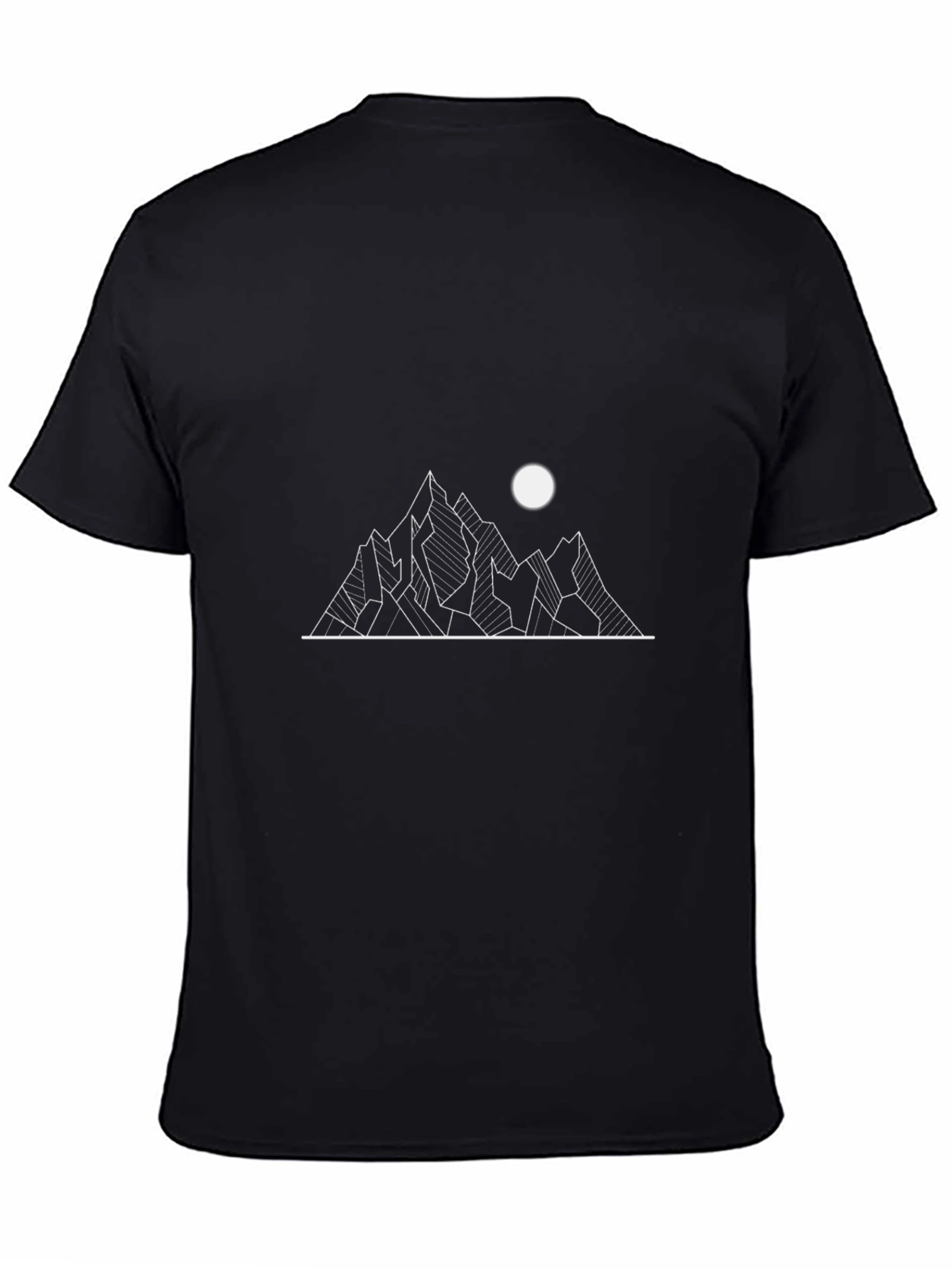 Geometric Mountain Graphic Tee - Black